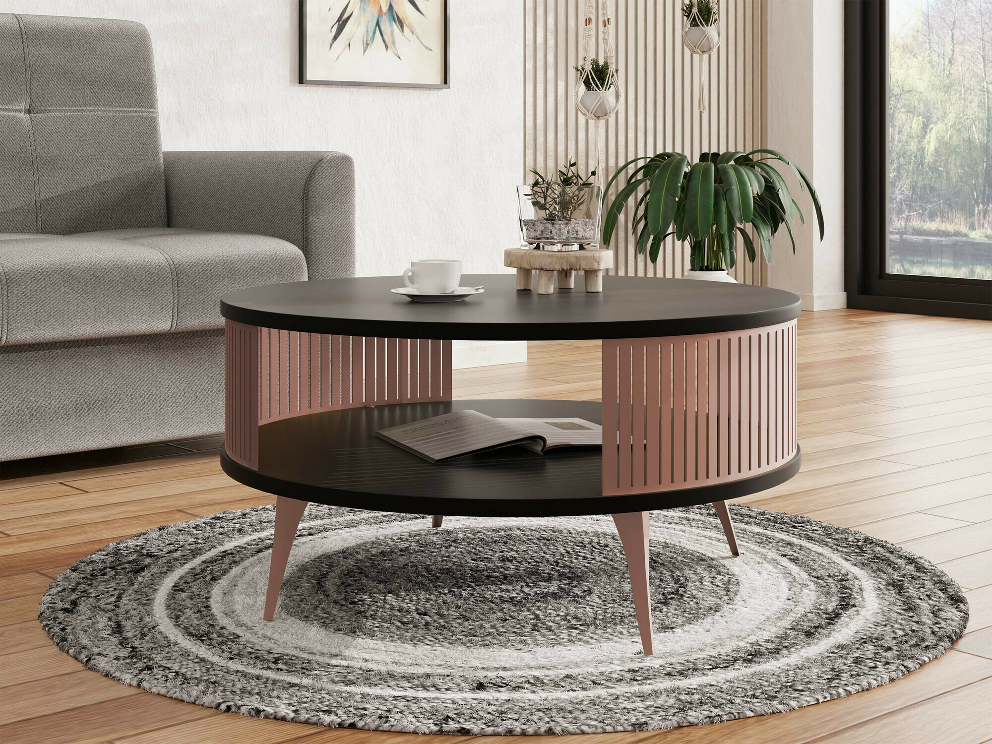 Mesa de centro Vitum II (Rosa + Negro)