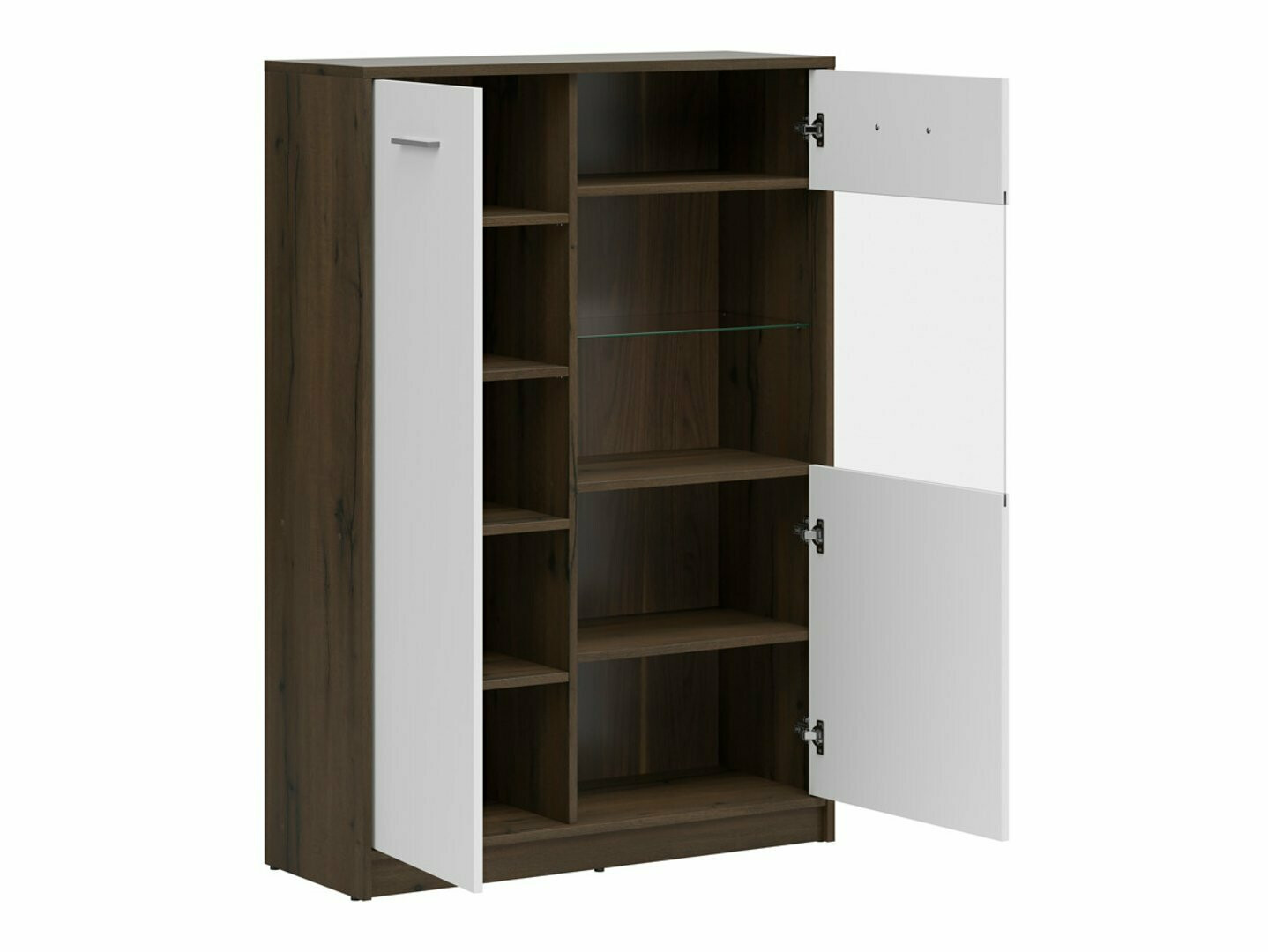 Estantería Novsore 138 (Roble oscuro + Blanco)