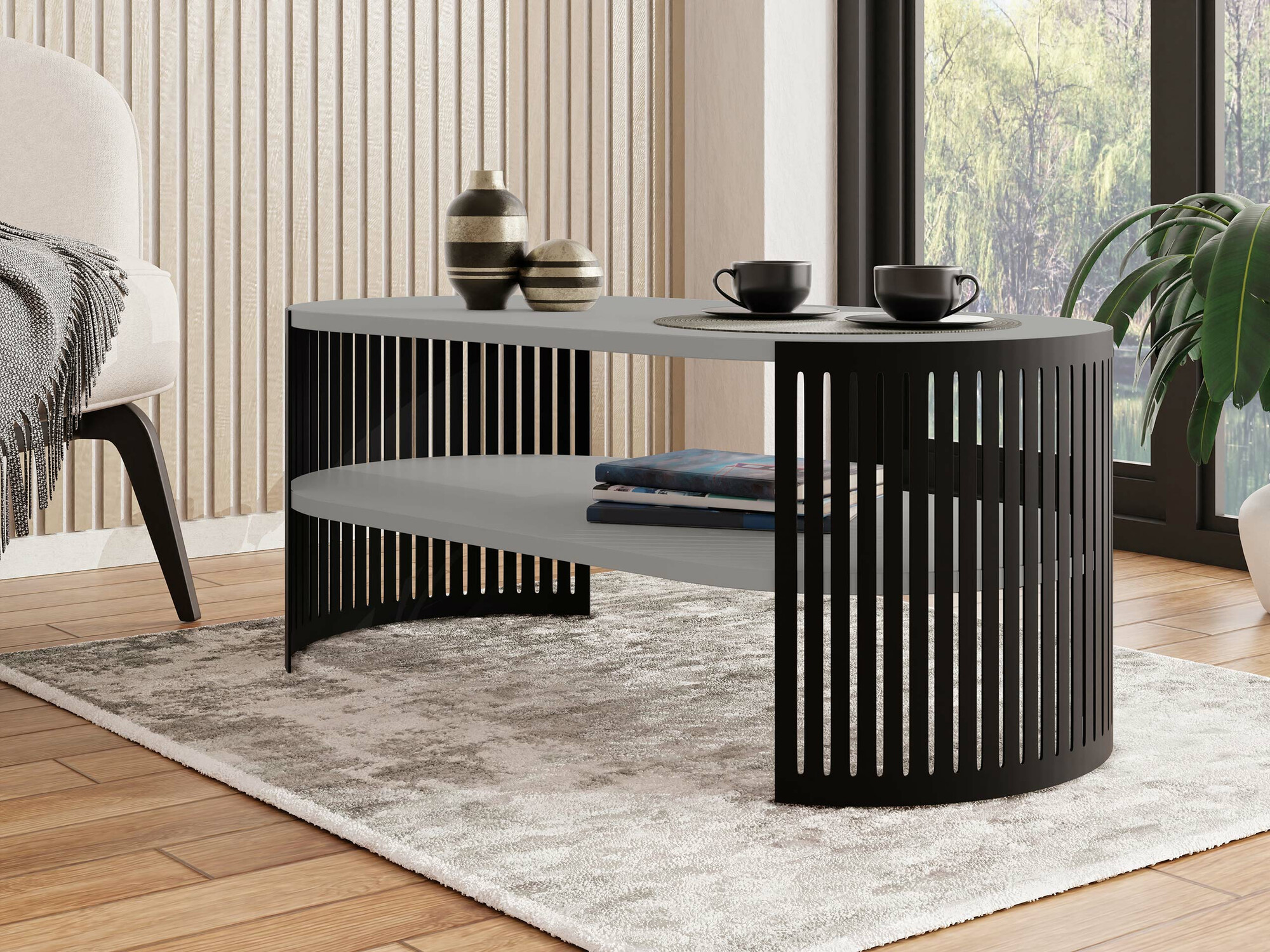 Mesa de centro Civer III (Negro + Grafito)