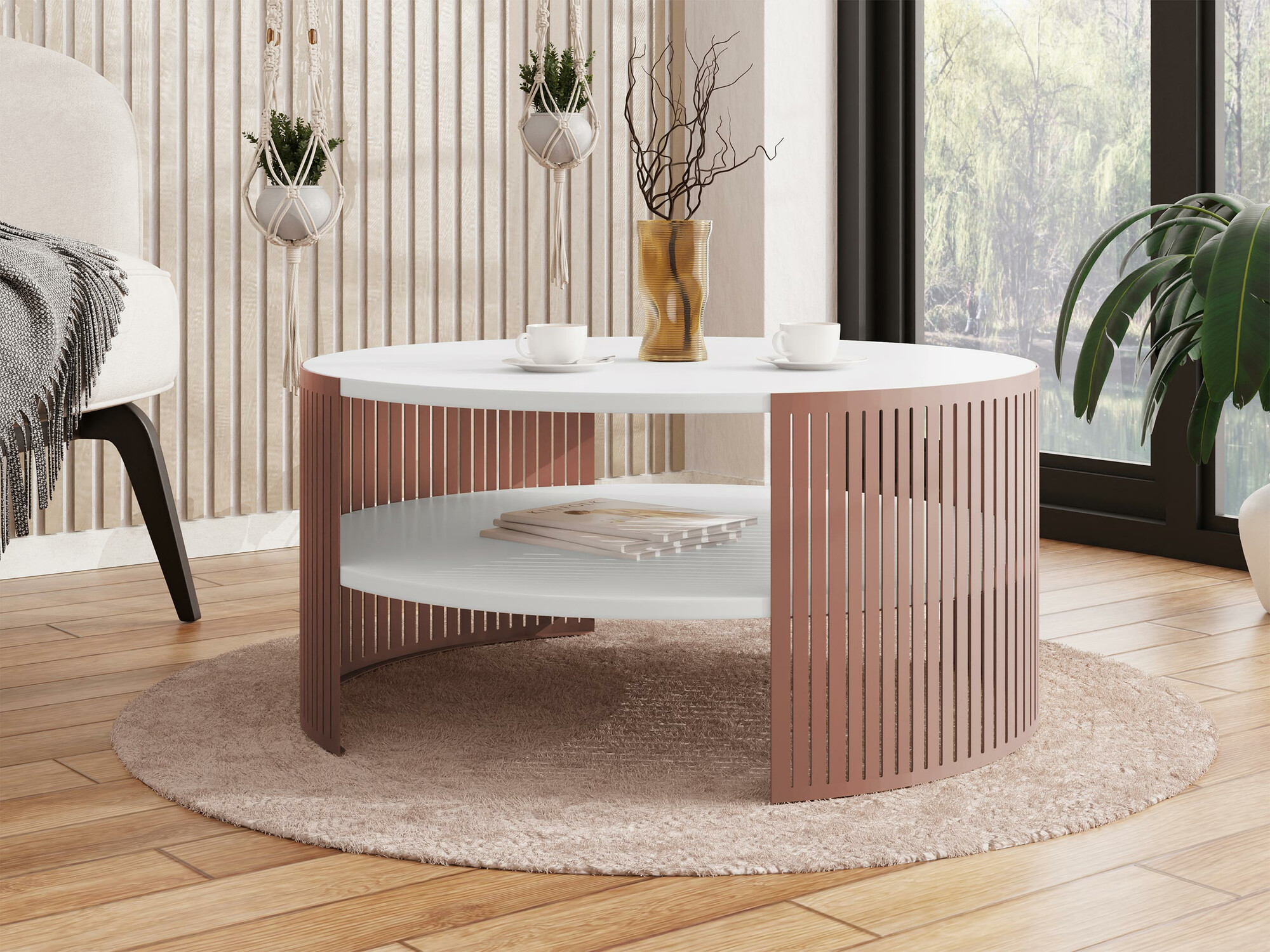 Mesa de centro Evanola 102 (Rosa + Blanco)
