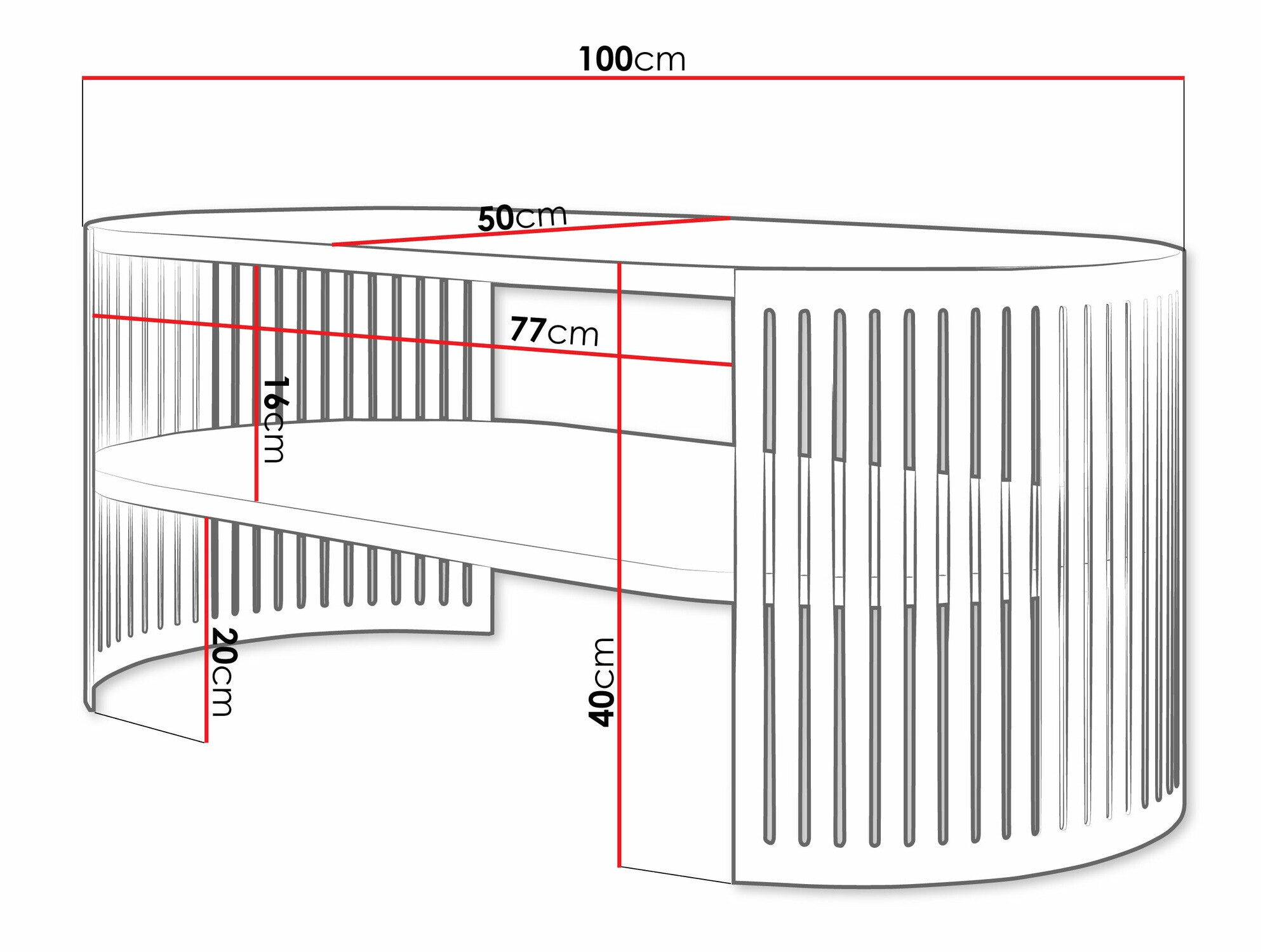 Mesa de centro Evanola 103 (Negro + Blanco)