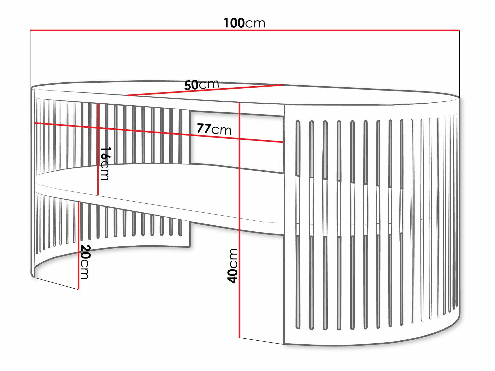 Mesa de centro Evanola 105 (Rosa + Blanco)