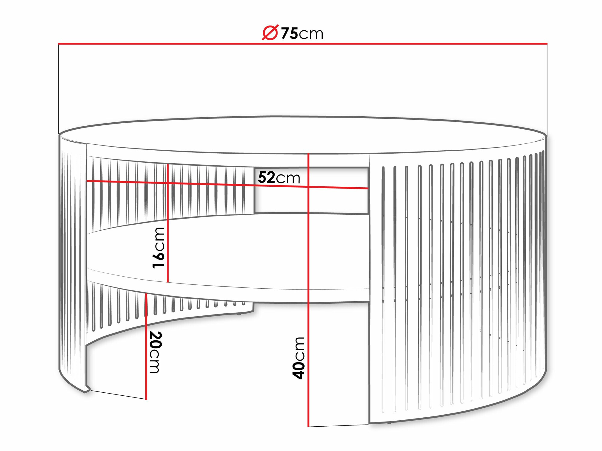 Mesa de centro Sordore 114 (Rosa + Blanco)