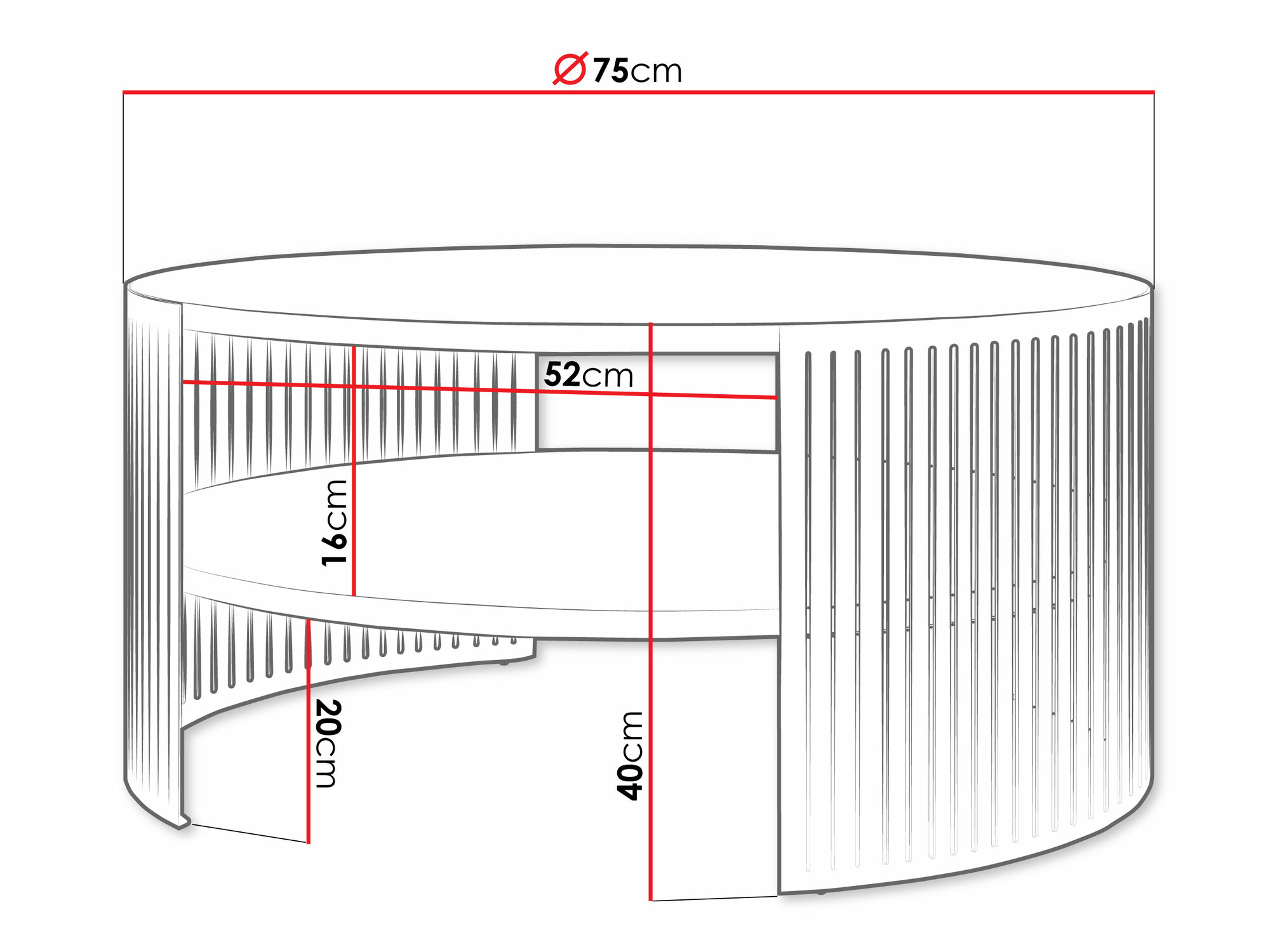 Mesa de centro Sordore 114 (Rosa + Mármol negro)