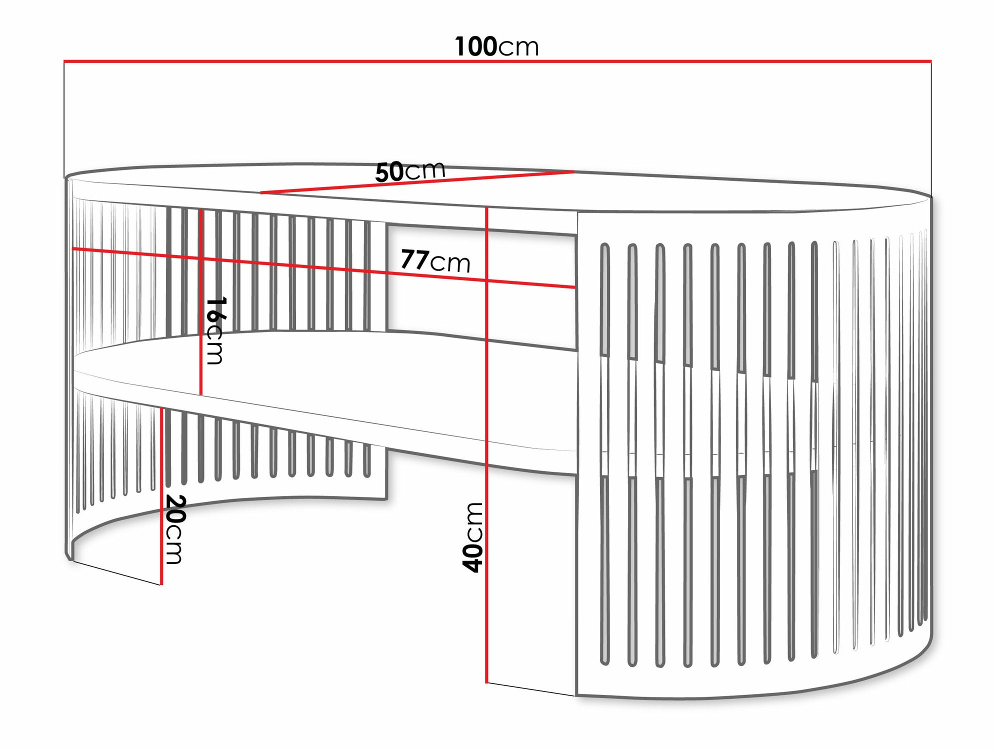 Mesa de centro Sordore 115 (Negro + Grafito)