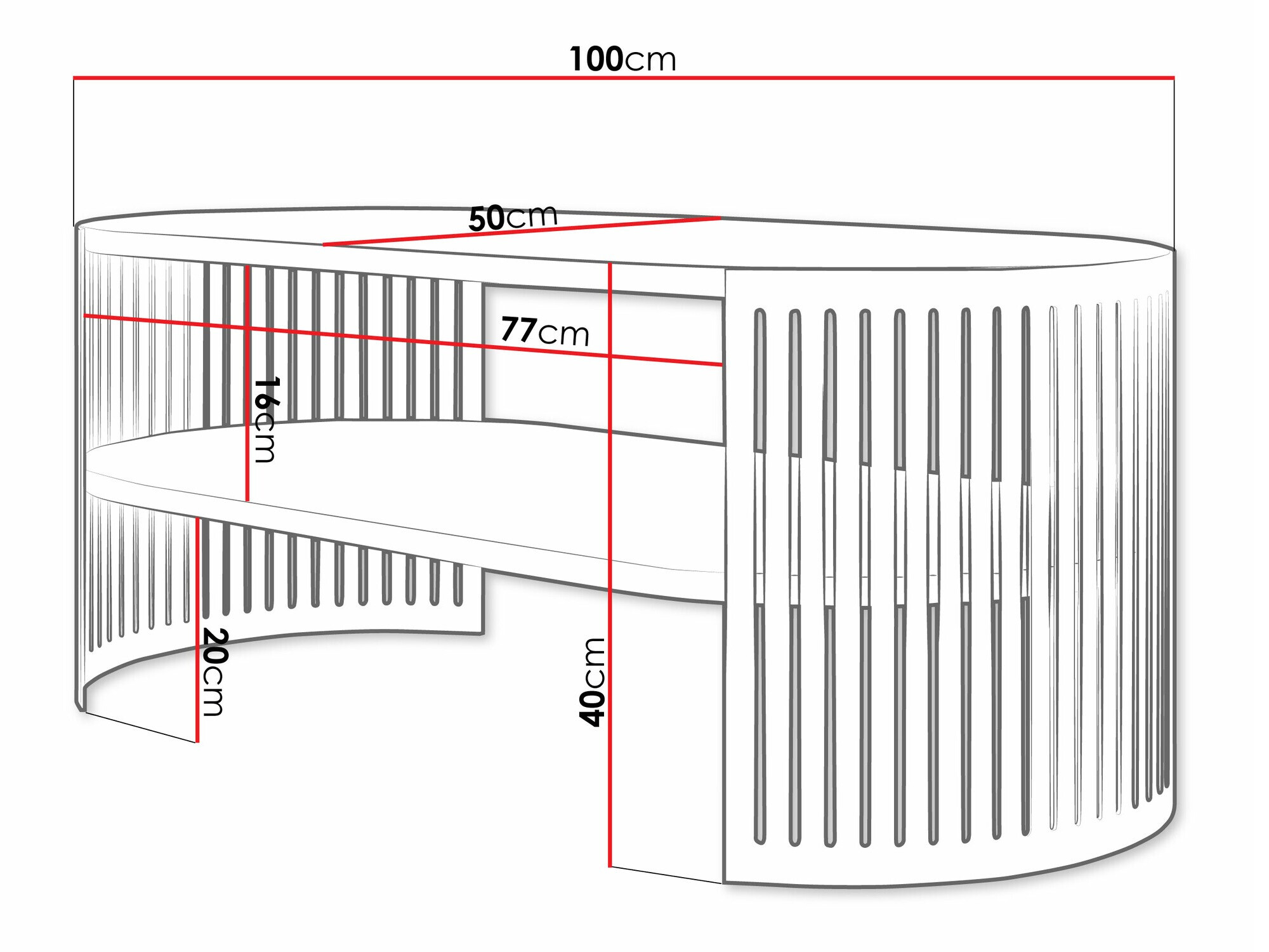 Mesa de centro Sordore 116 (Dorado + Blanco)