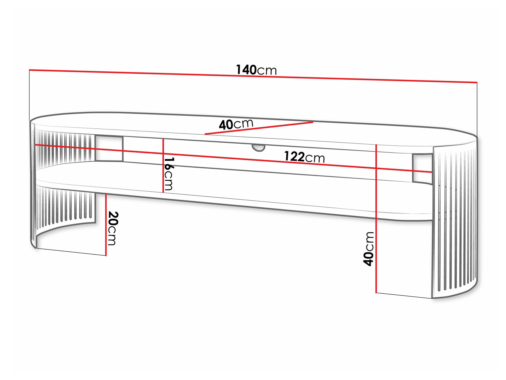 Mueble TV Civer (Negro + Blanco)
