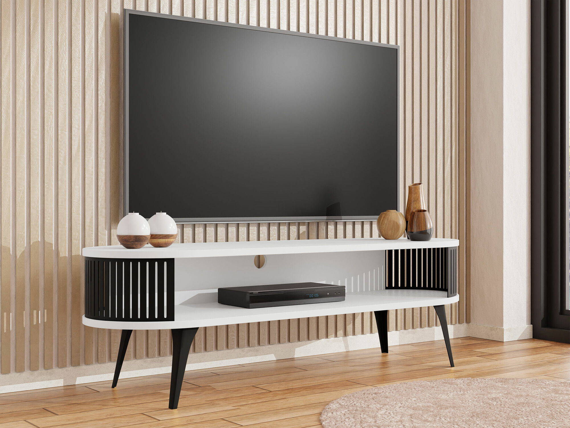 Mueble TV Sordore 108 (Negro + Blanco)