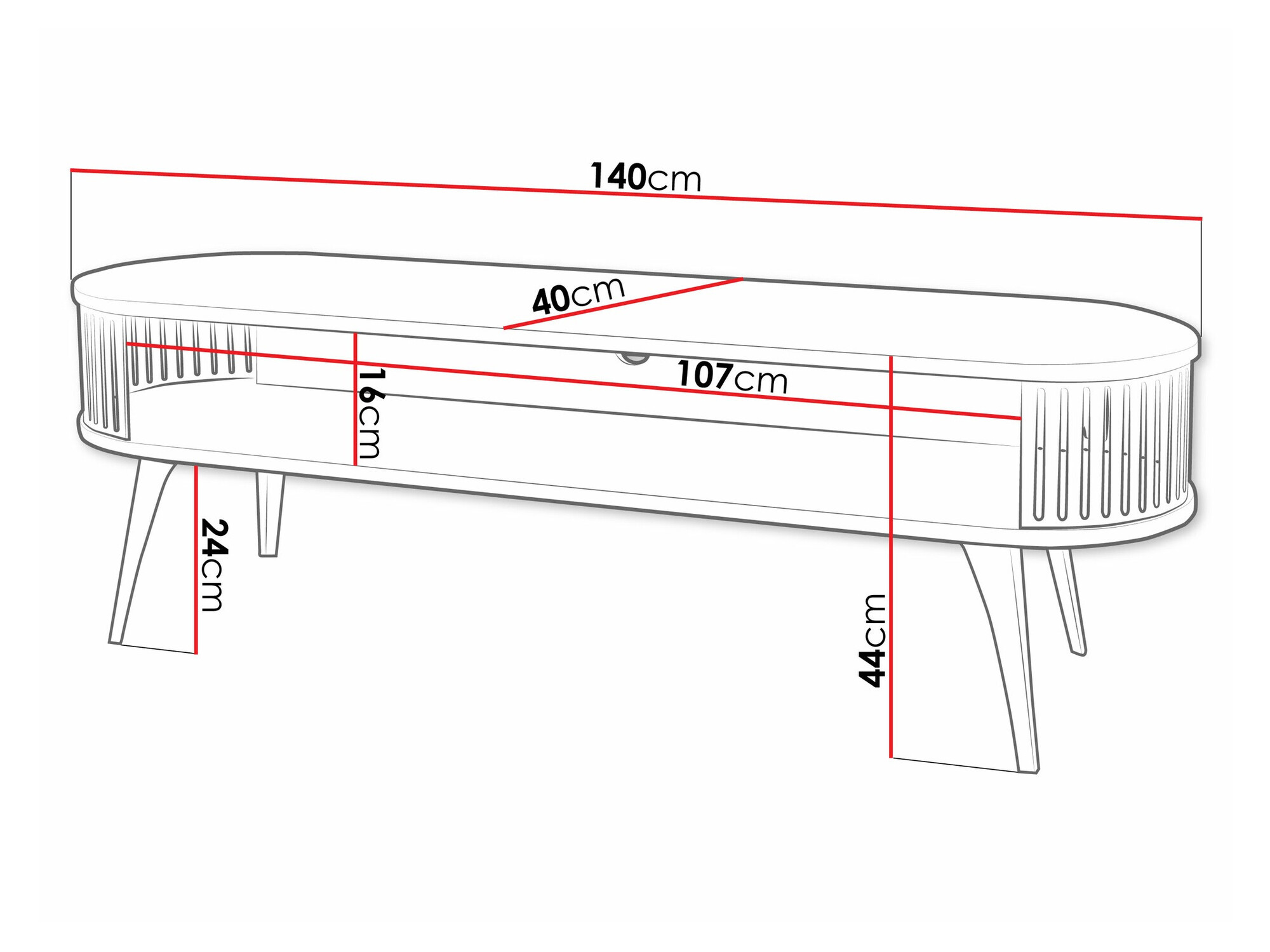 Mueble TV Sordore 108 (Negro + Grafito)
