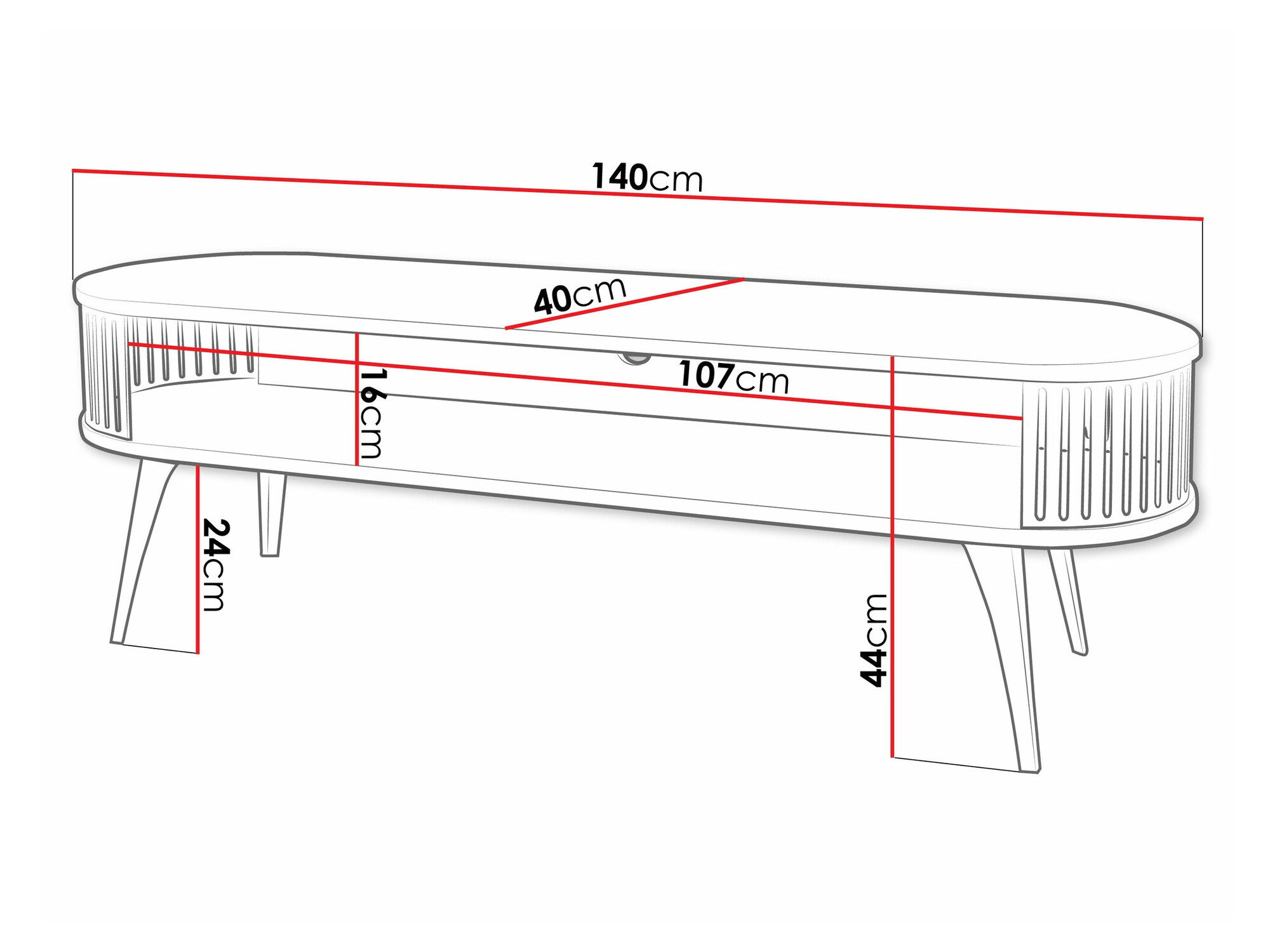 Mueble TV Sordore 108 (Negro + Mármol negro)