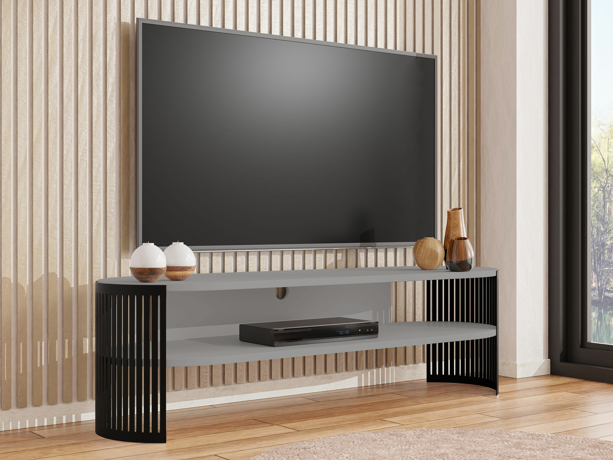 Mueble TV Sordore 121 (Negro + Grafito)