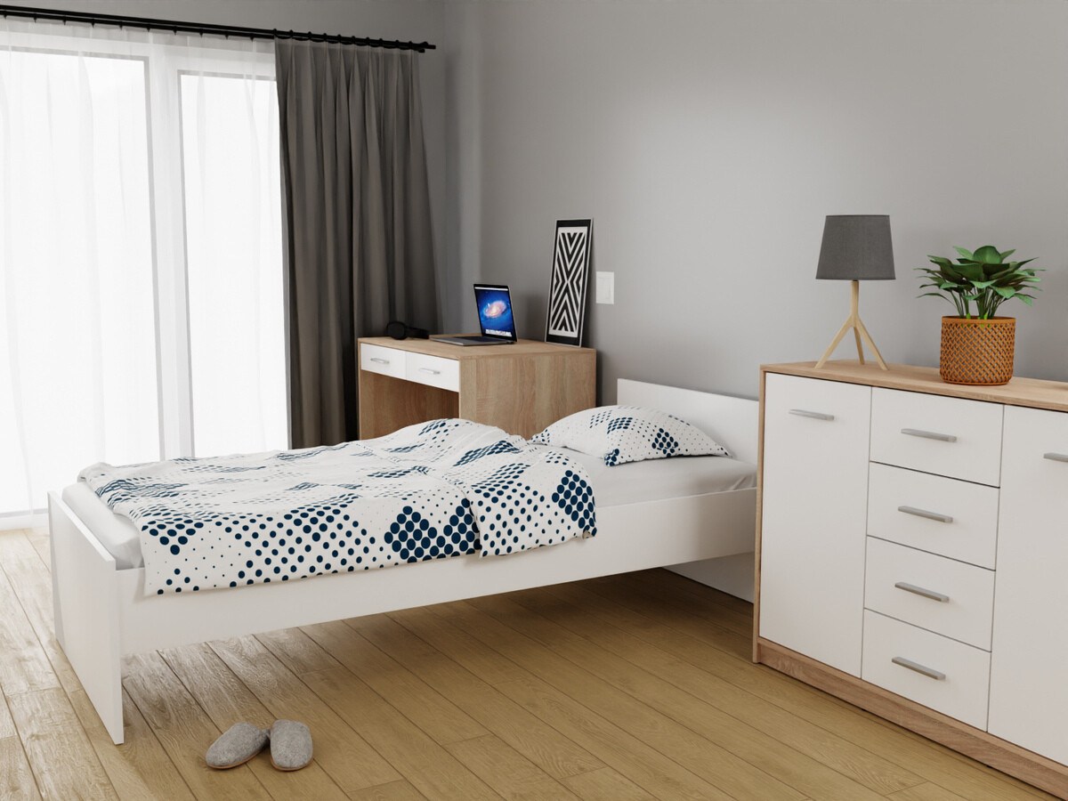 Conjunto de dormitorio Novsore 149 (Roble Sonoma + Blanco)