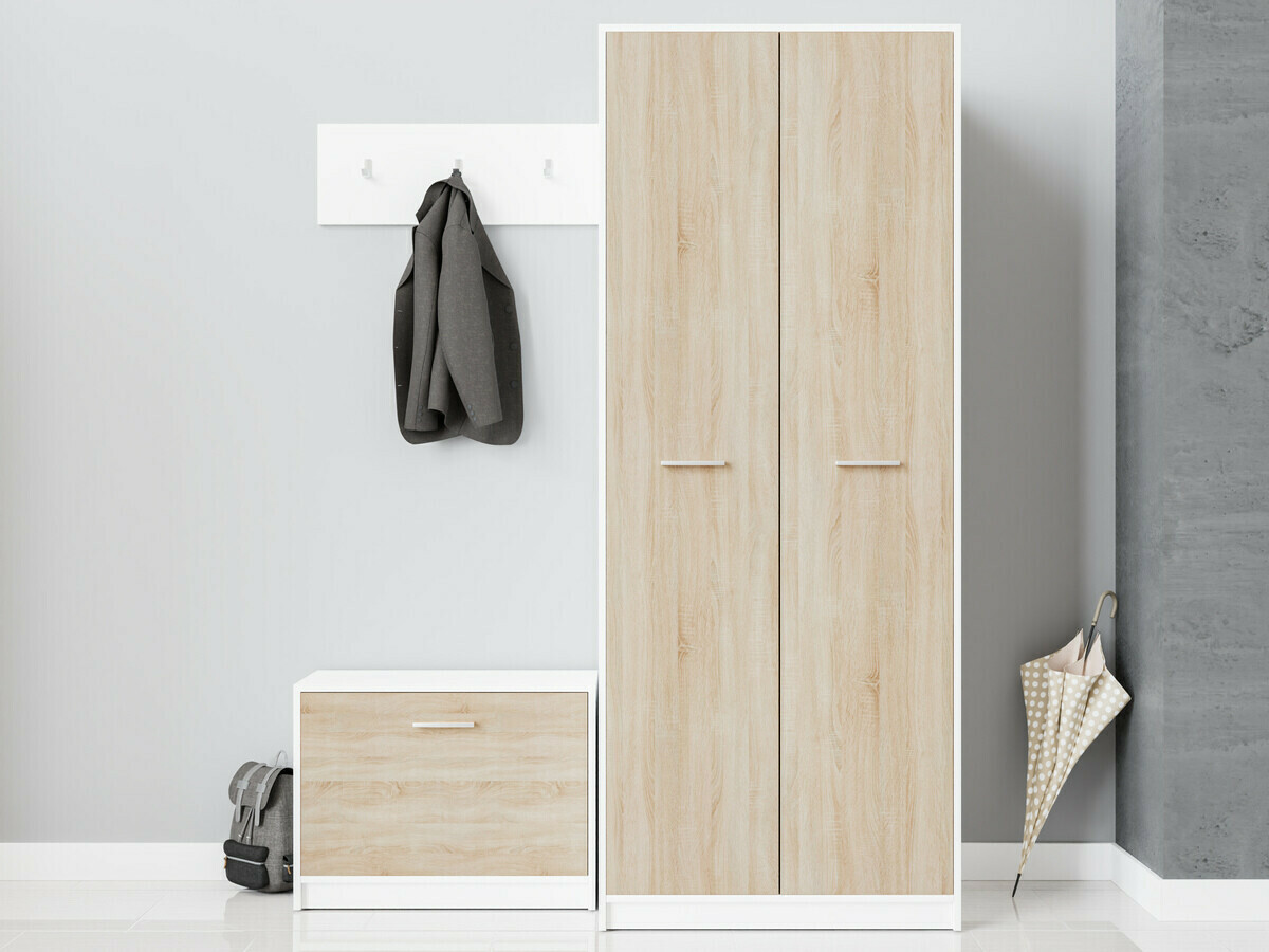 Conjunto para recibidor Novsore 152 (Blanco + Roble Sonoma)