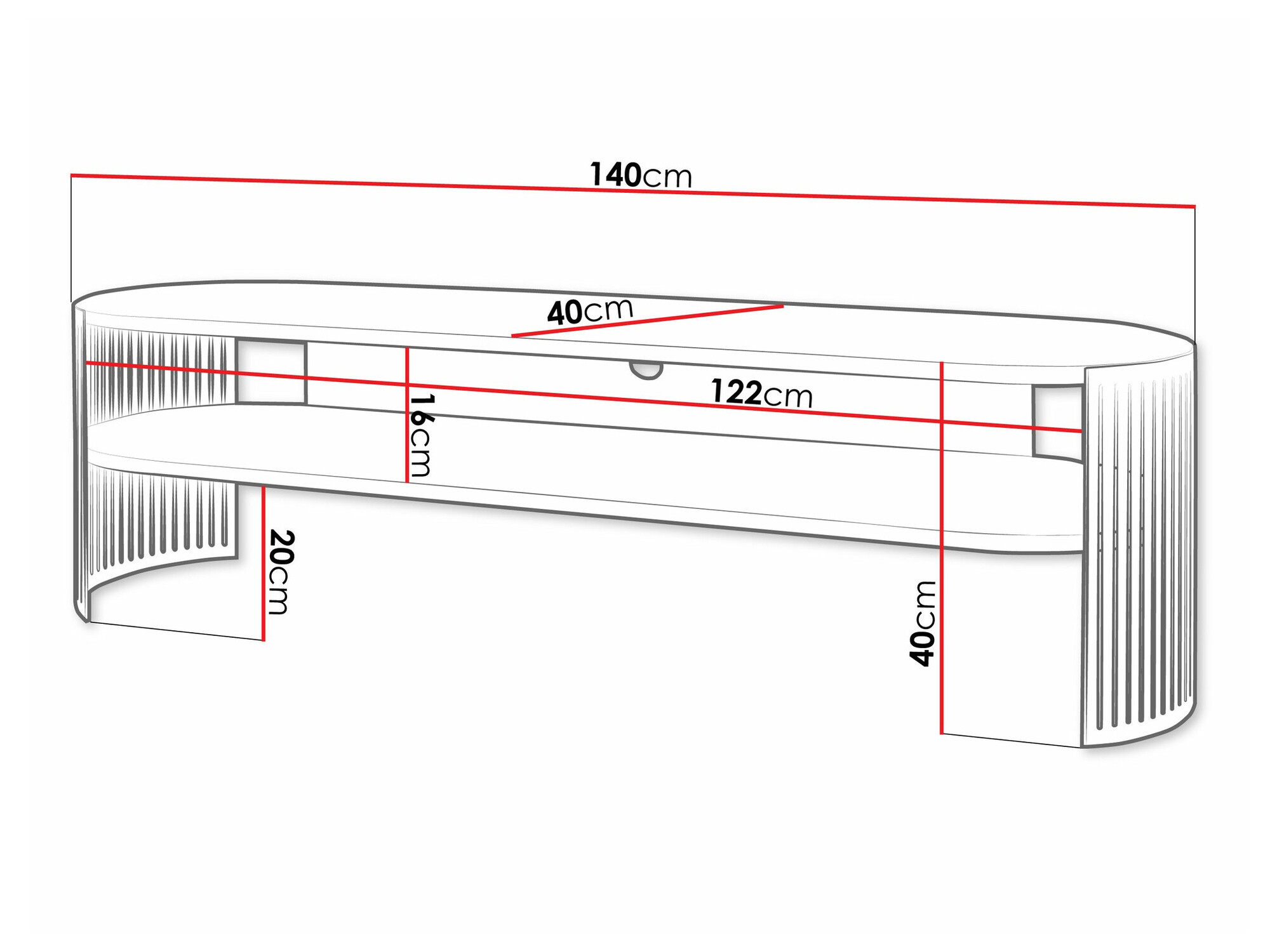 Mueble TV Civer I (Dorado + Blanco)