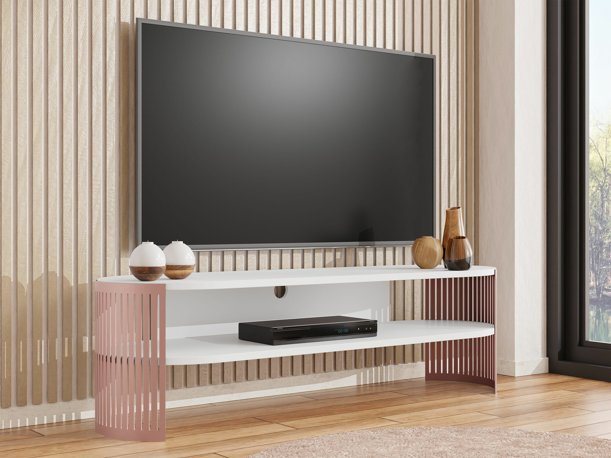 Mueble TV Civer II (Rosa + Blanco)