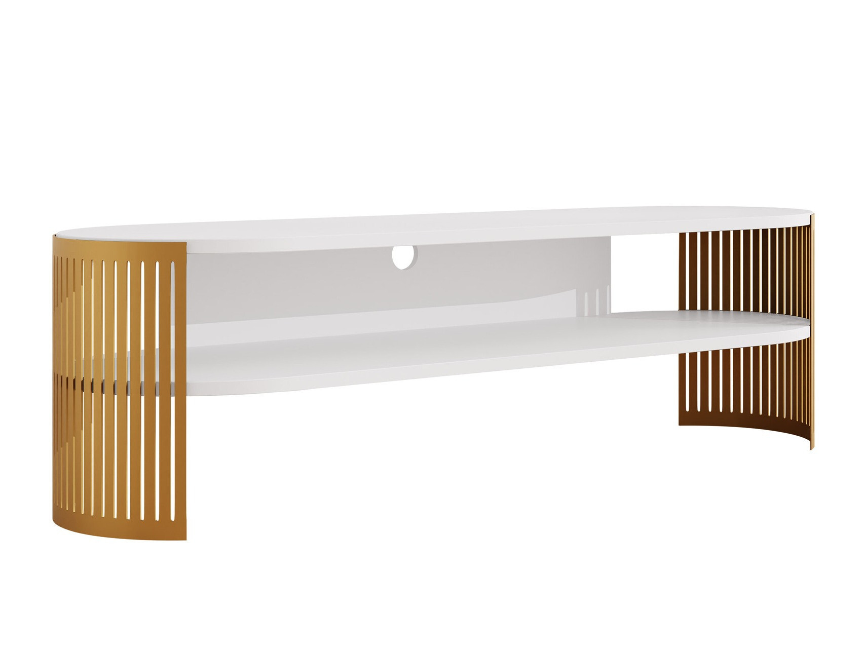 Mueble TV Sordore 122 (Dorado + Blanco)