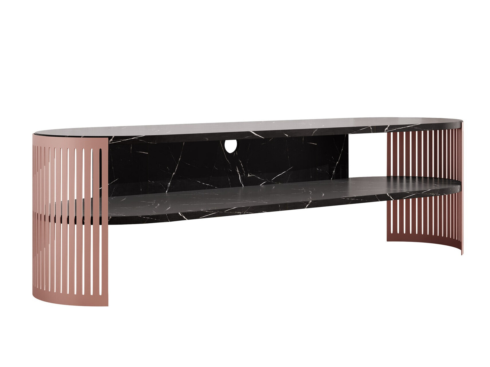 Mueble TV Sordore 123 (Rosa + Mármol negro)