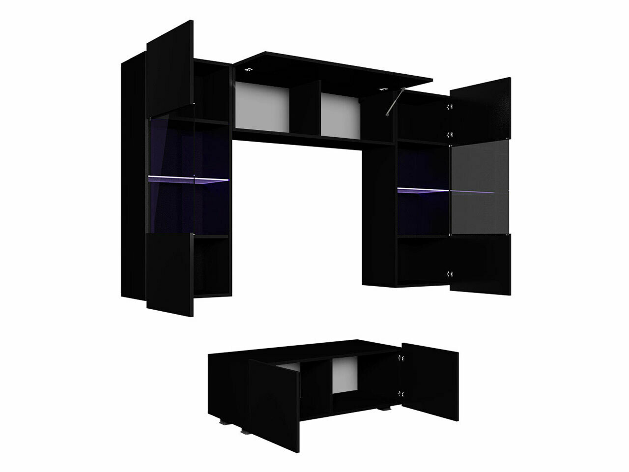 Conjunto de salón Tivdalu 114 (Blanco + Negro)