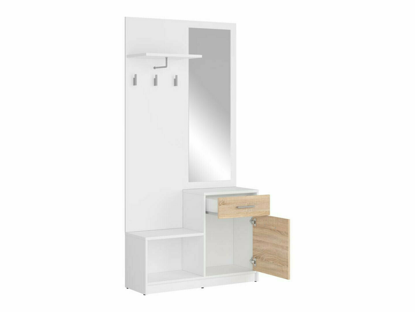 Conjunto para recibidor Novsore 154 (Blanco + Roble Sonoma)