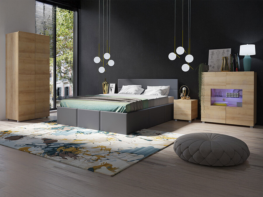 Conjunto de dormitorio Tivdalu 130 (Cuero ecológico Soft 020)