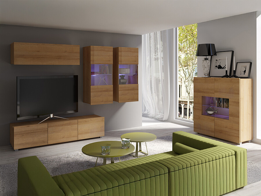 Conjunto de salón Tivdalu 110 (Roble dorado)