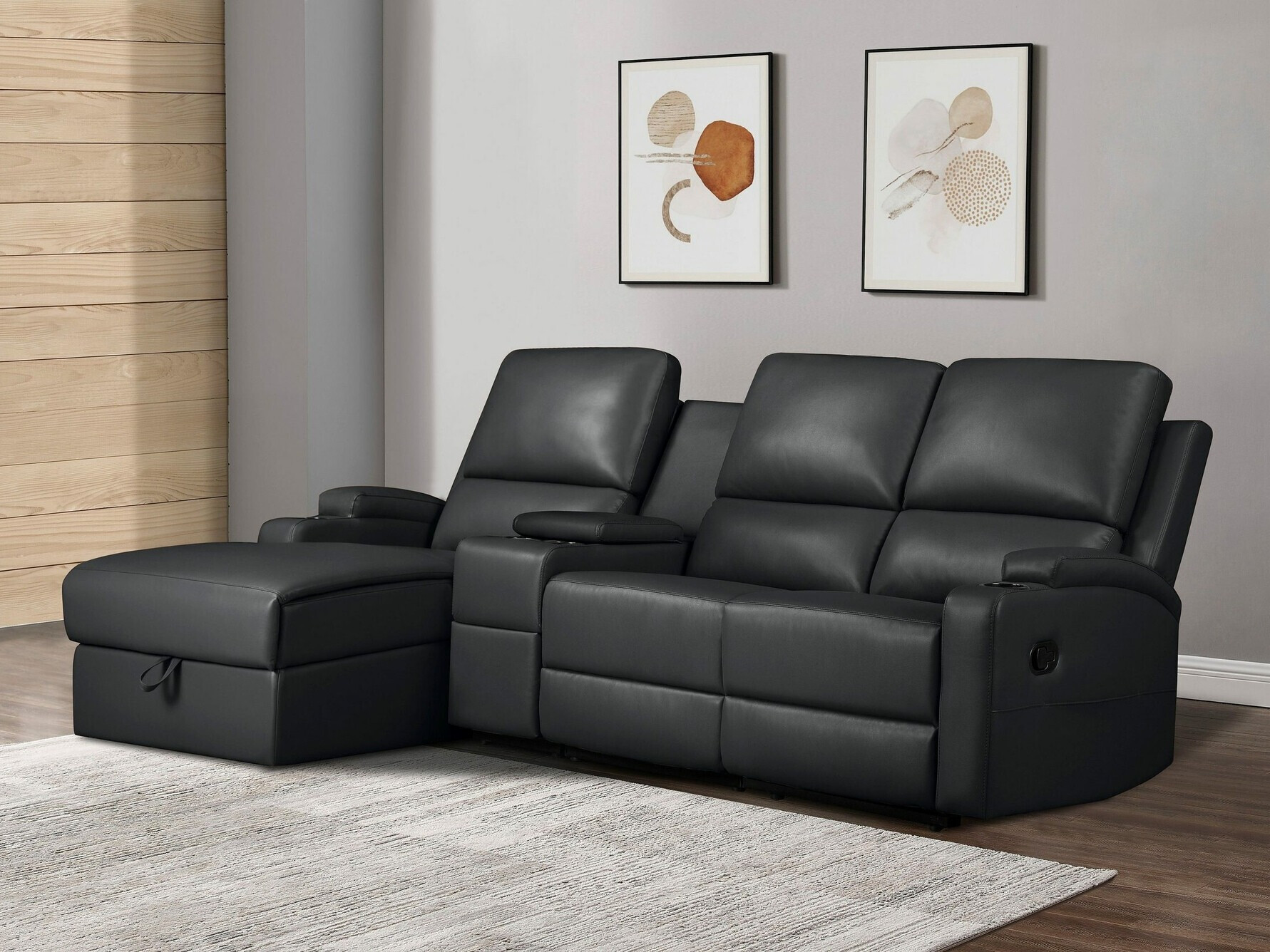 Sillón reclinable de ángulo suave Denton 1368 (Negro)