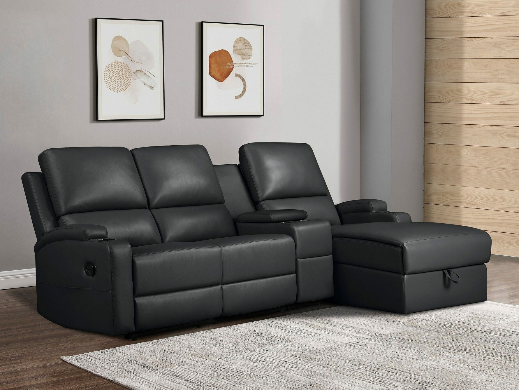 Sillón reclinable de ángulo suave Denton 1368 (Negro)