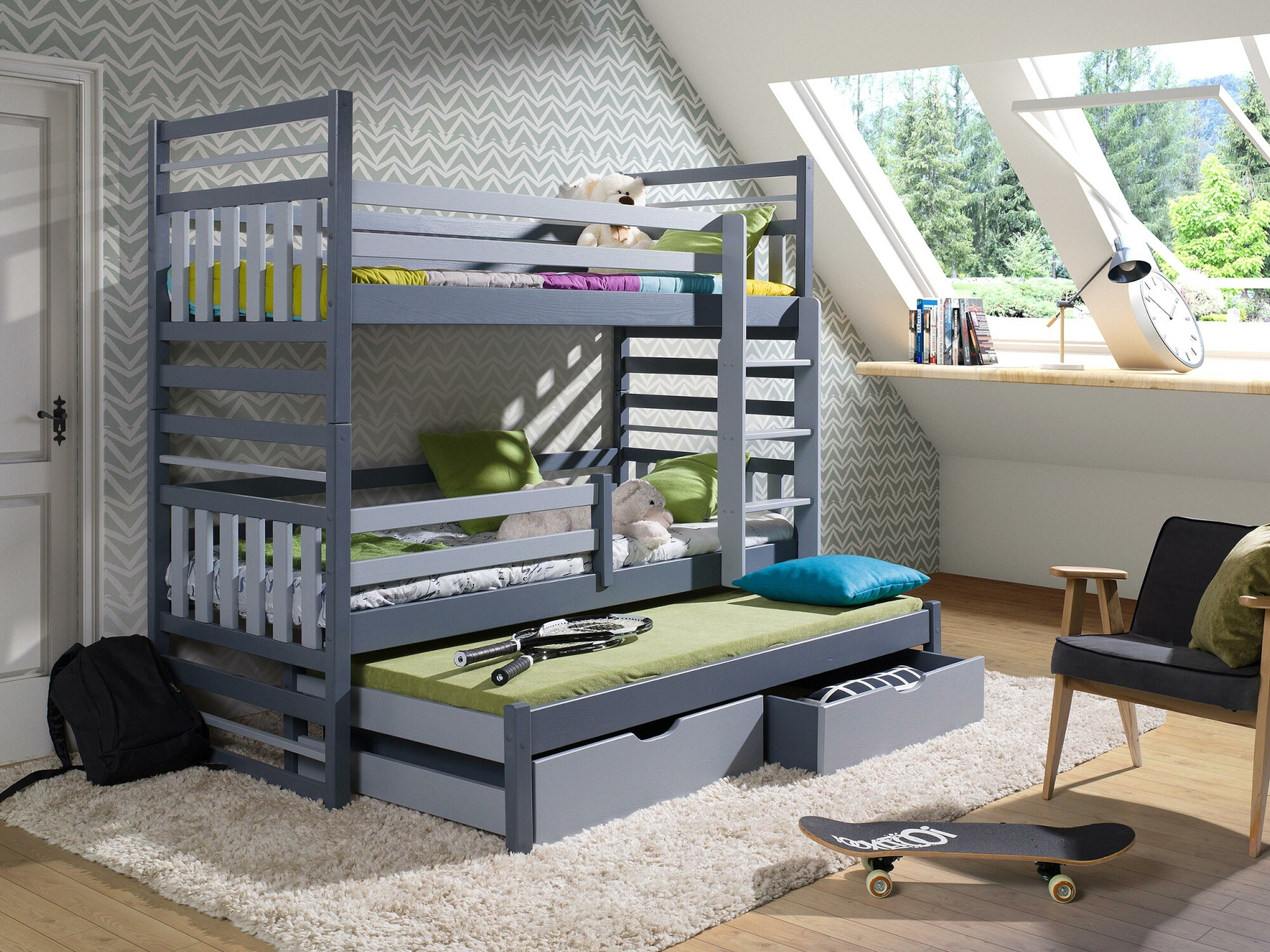 Litera Henderson 124 (Grafito + Gris)