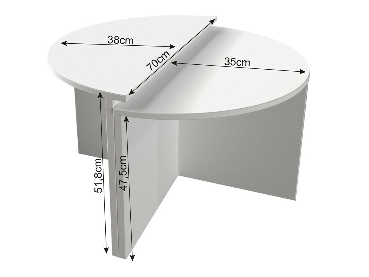 Conjunto mesa de centro Kailua 2581 (Blanco)