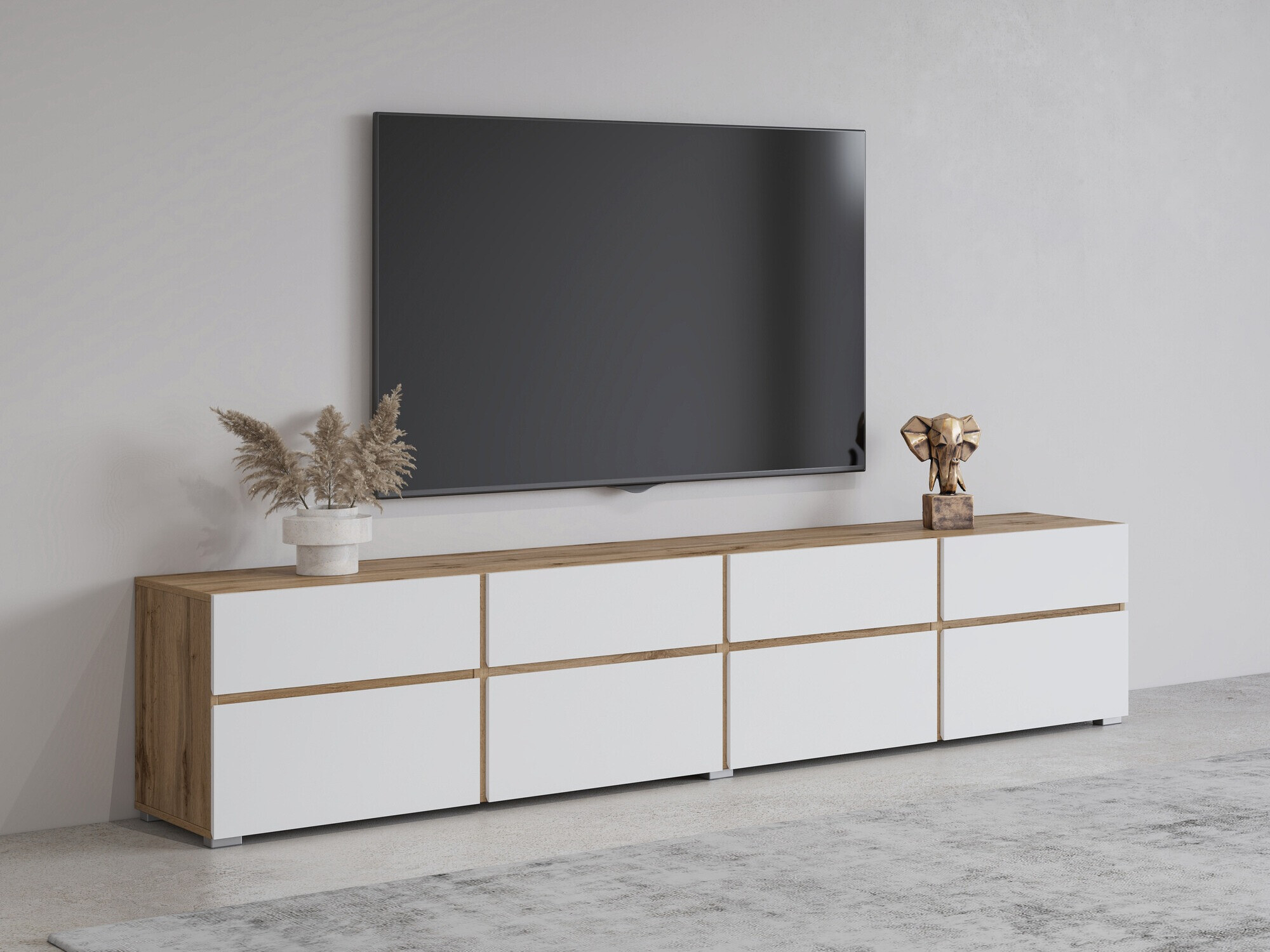 Mueble TV Alfere 101 (Wotak roble + Blanco)