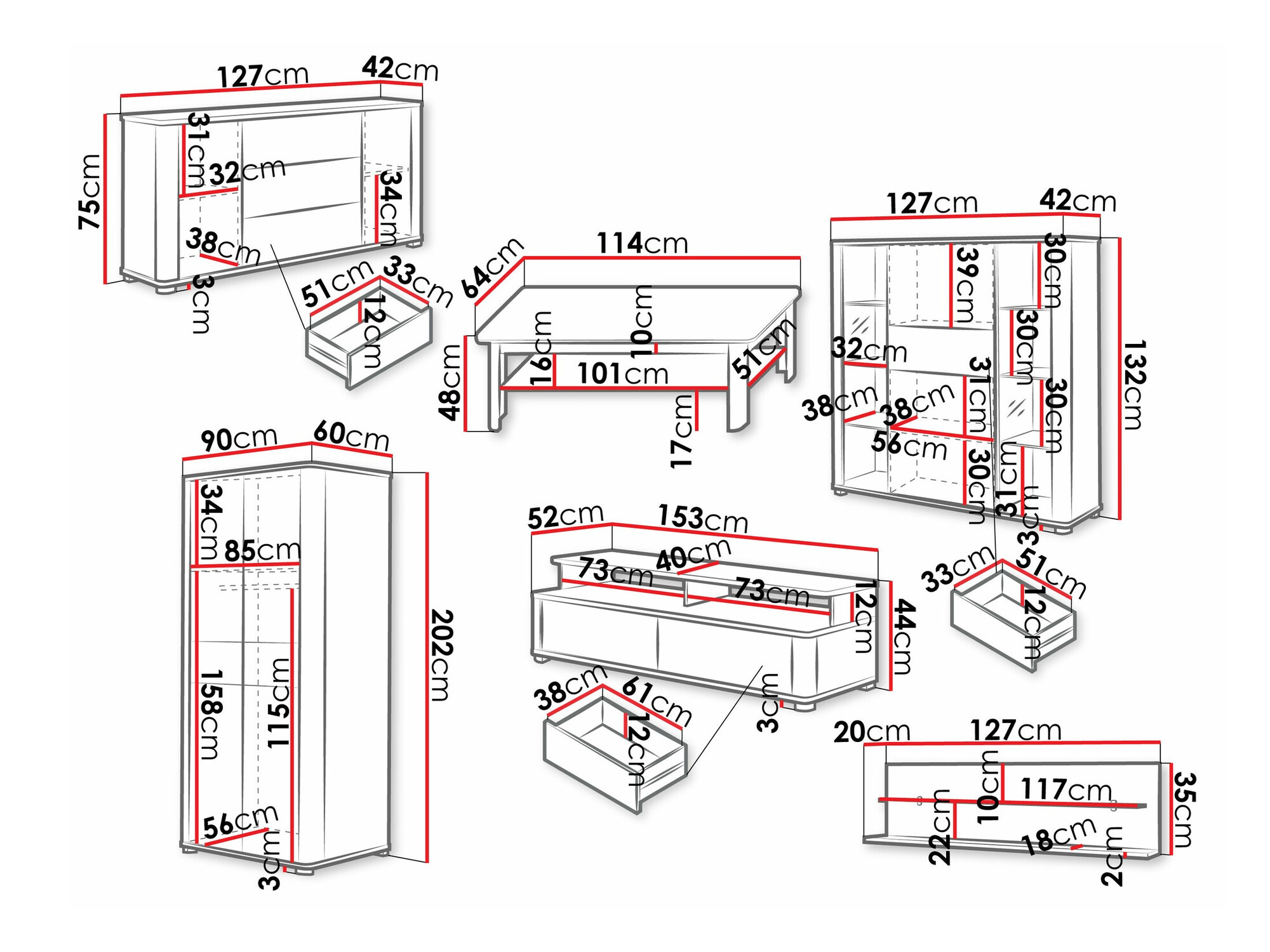 Conjunto de salón Melsali 107