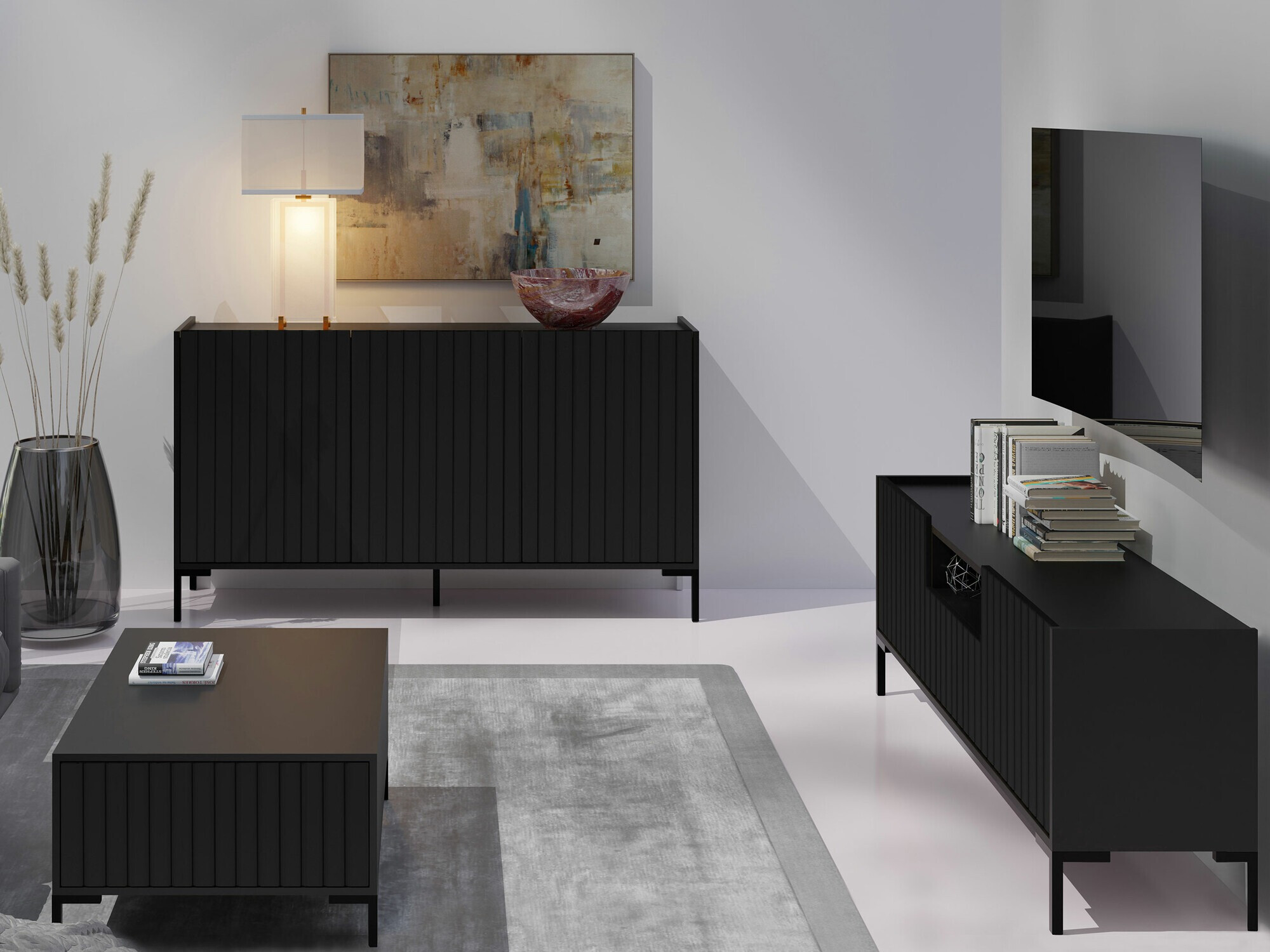 Conjunto de salón Vofeno 105 (Negro)