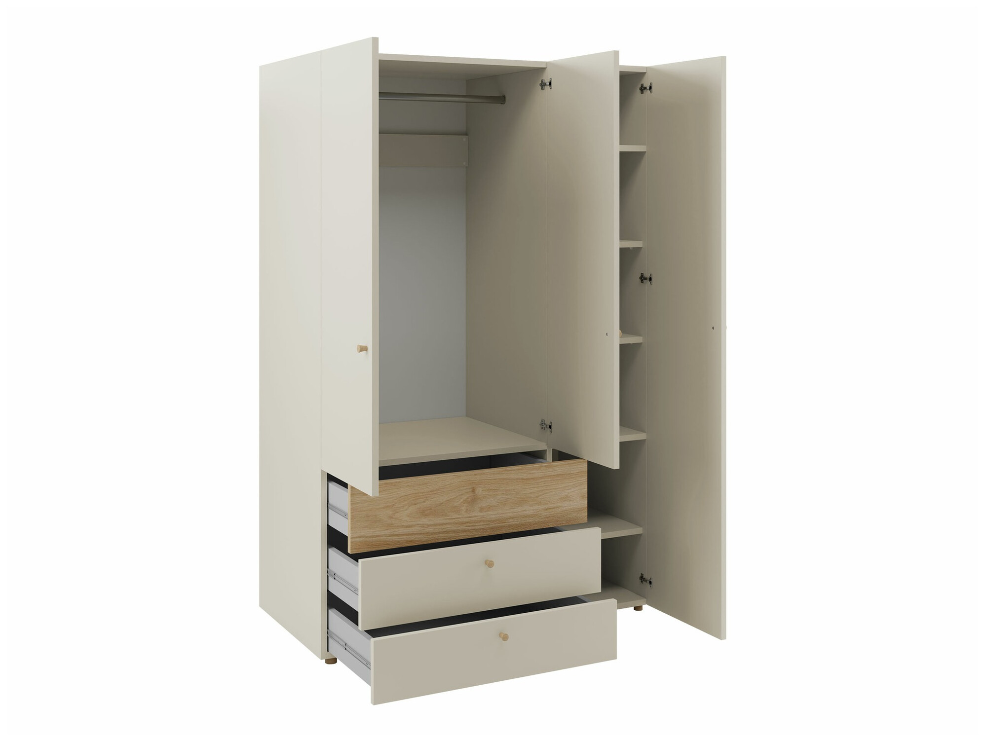 Armario Domcali 100 (Gris + Roble)