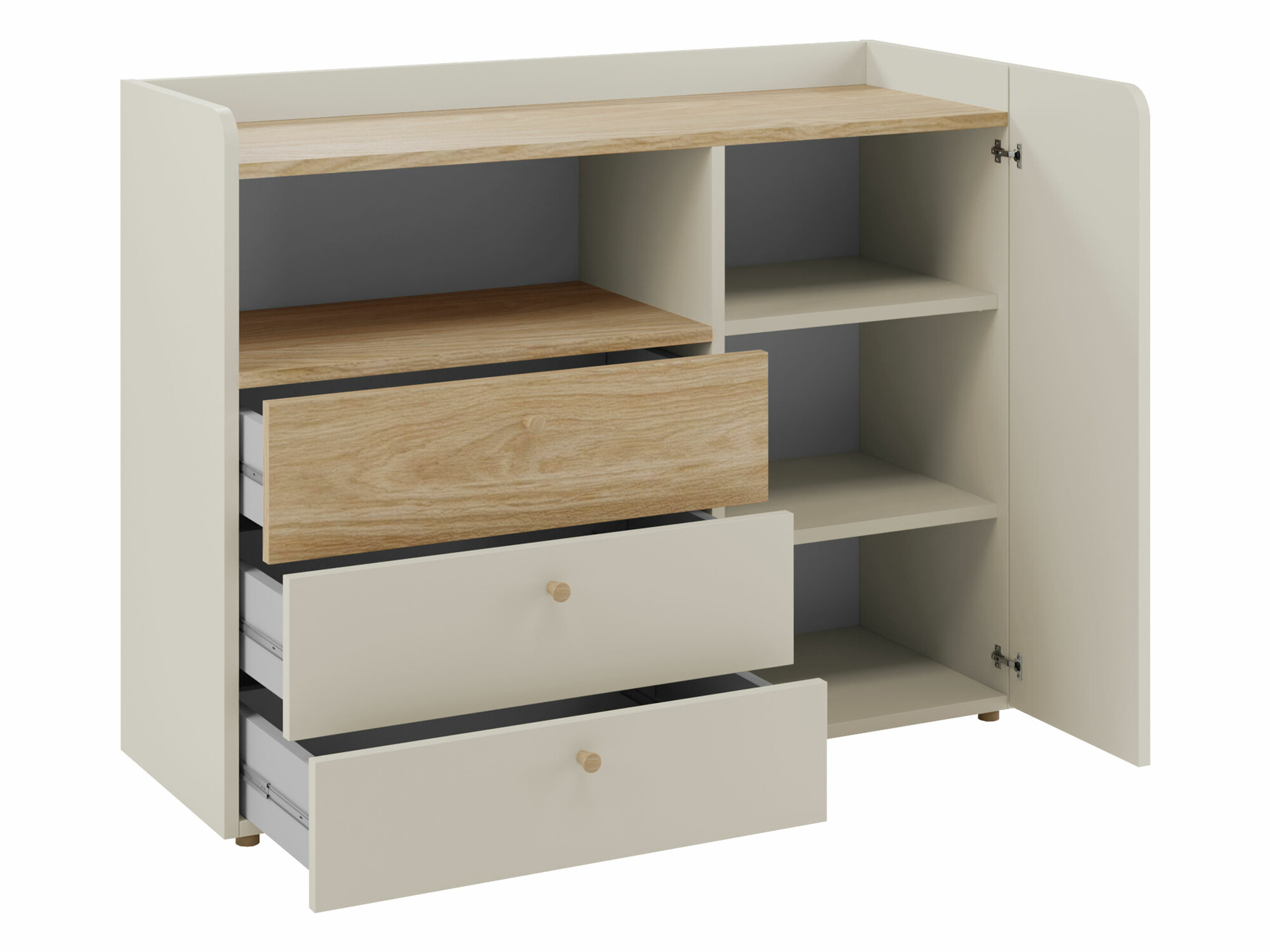 Cómoda Domcali 108 (Gris + Roble)