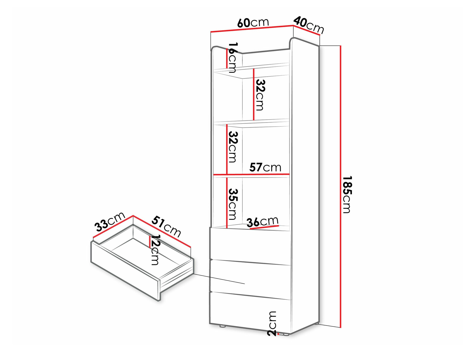 Estantería Domcali 104 (Coral + Roble)