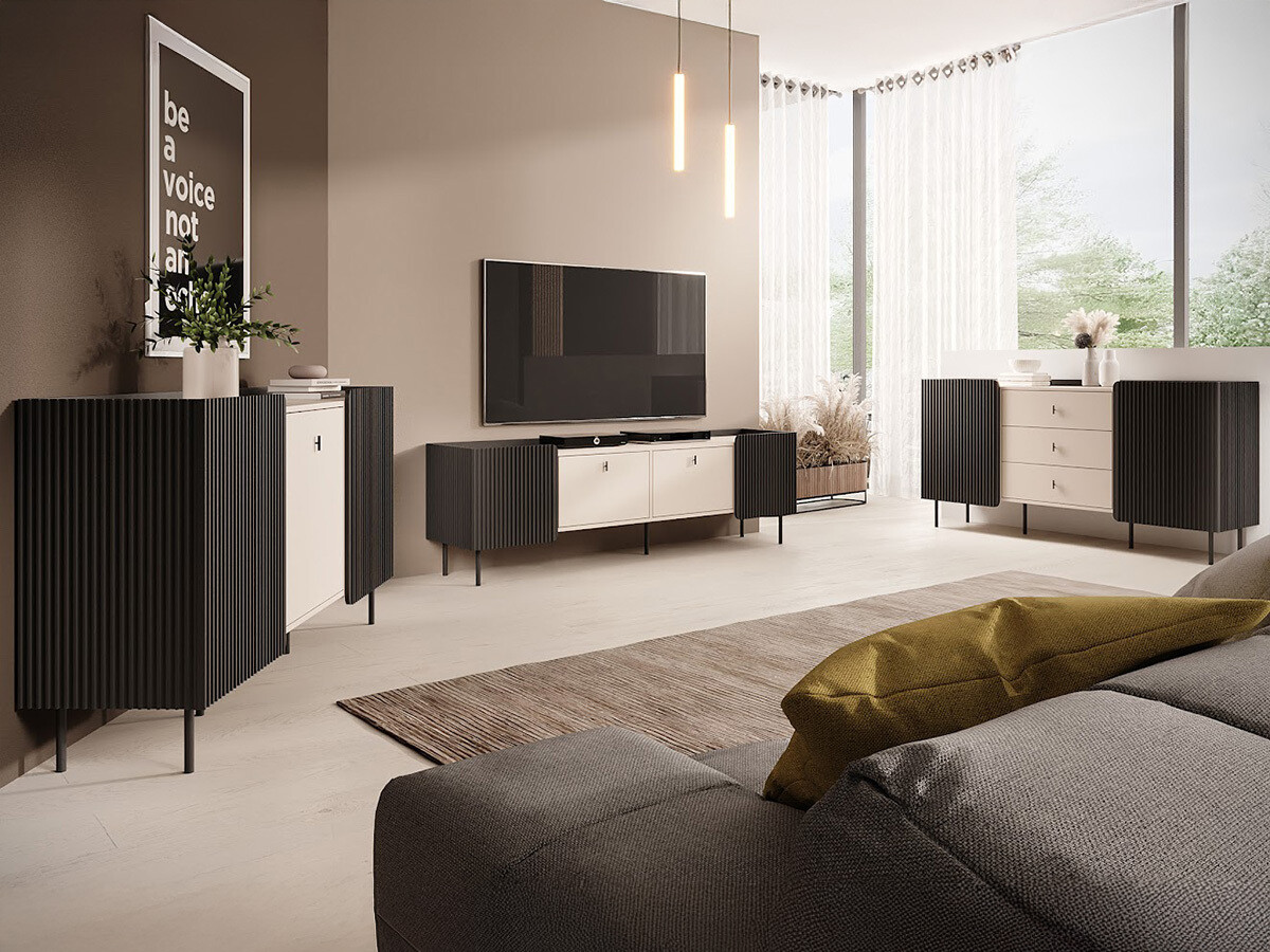 Mueble TV Mansfield 102 (Negro + Cachemira)