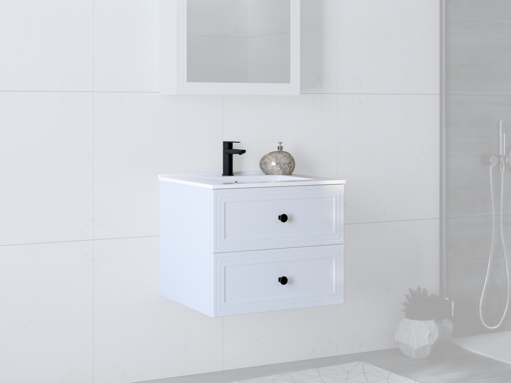 Armario de baño colgante para lavabo Fiovele 103 (Blanco)