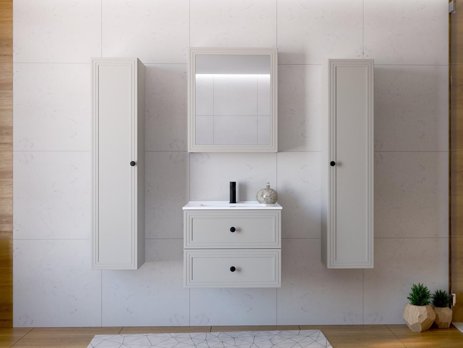 Mueble para baño con espejo Fiovele 101 (Cachemira)