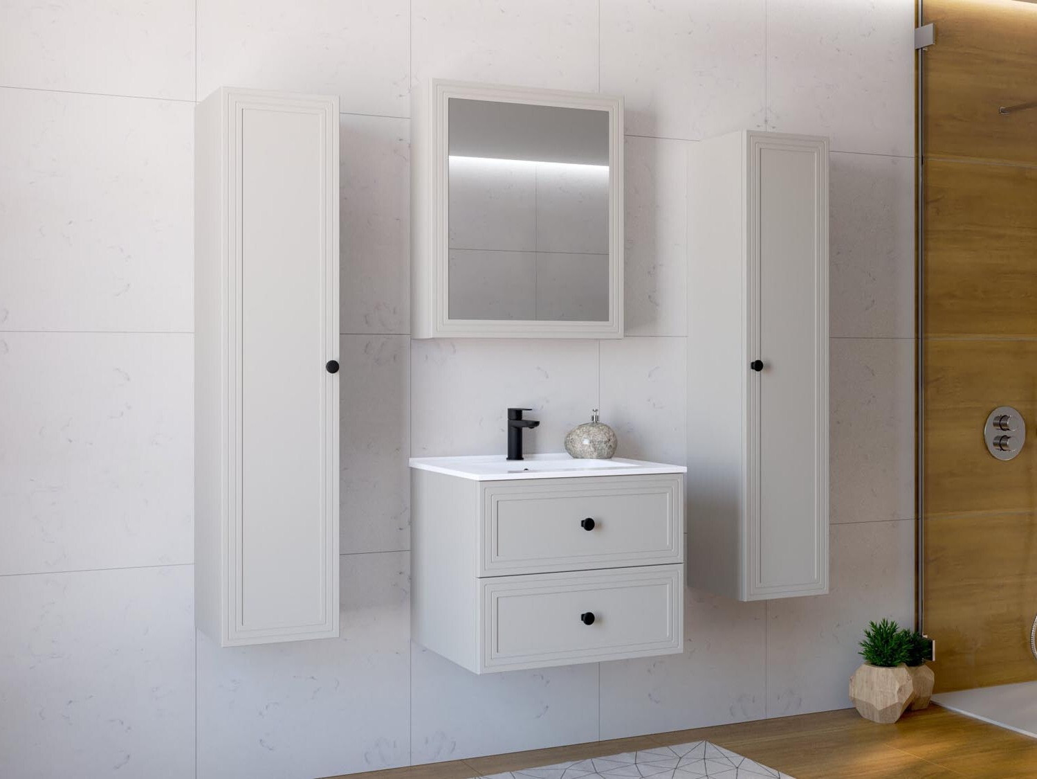 Mueble para baño con espejo Fiovele 101 (Cachemira)