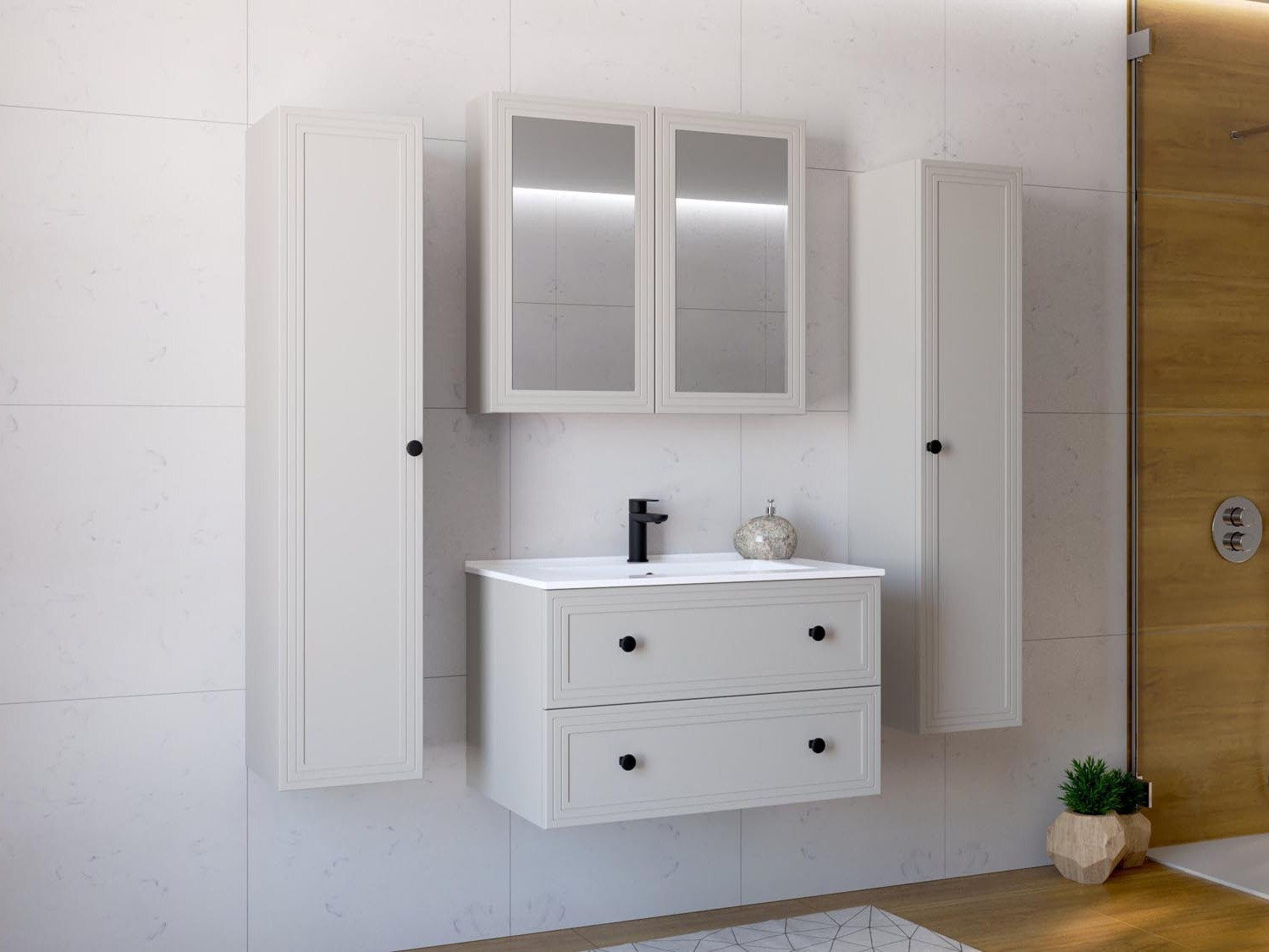 Armario de baño colgante para lavabo Fiovele 104 (Cachemira)