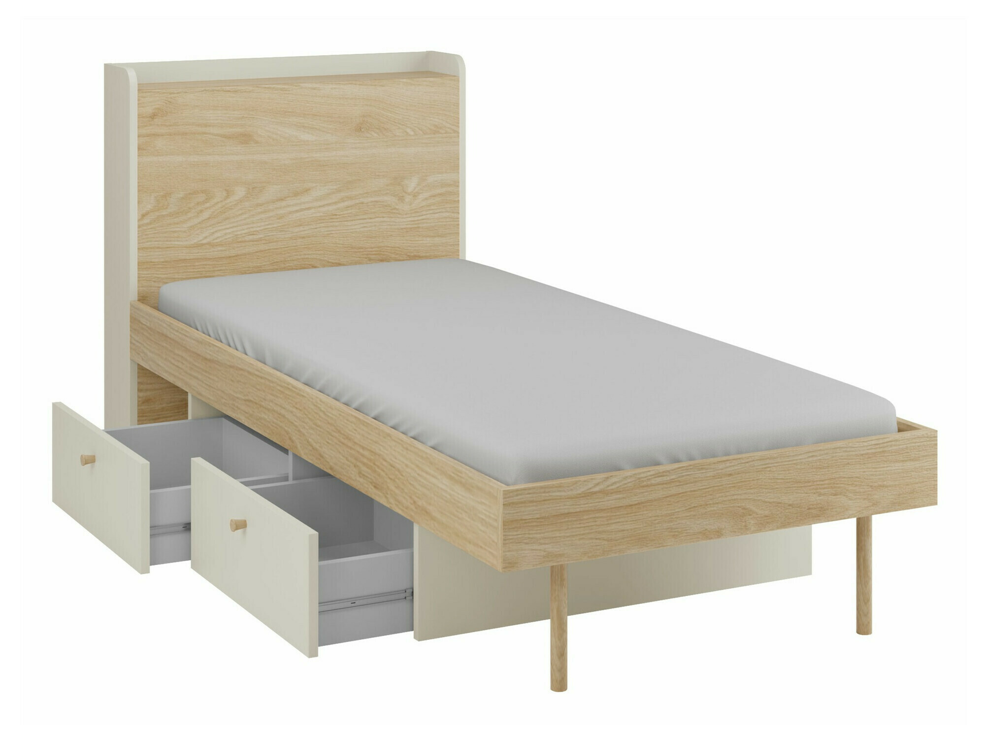 Conjunto de dormitorio infantil Domcali 116 (Beige + Roble)
