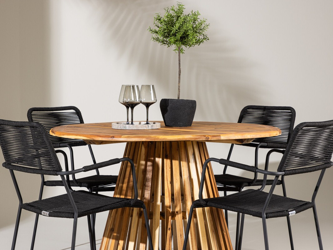 Conjunto de mesa y sillas Dallas 4631 (Negro)