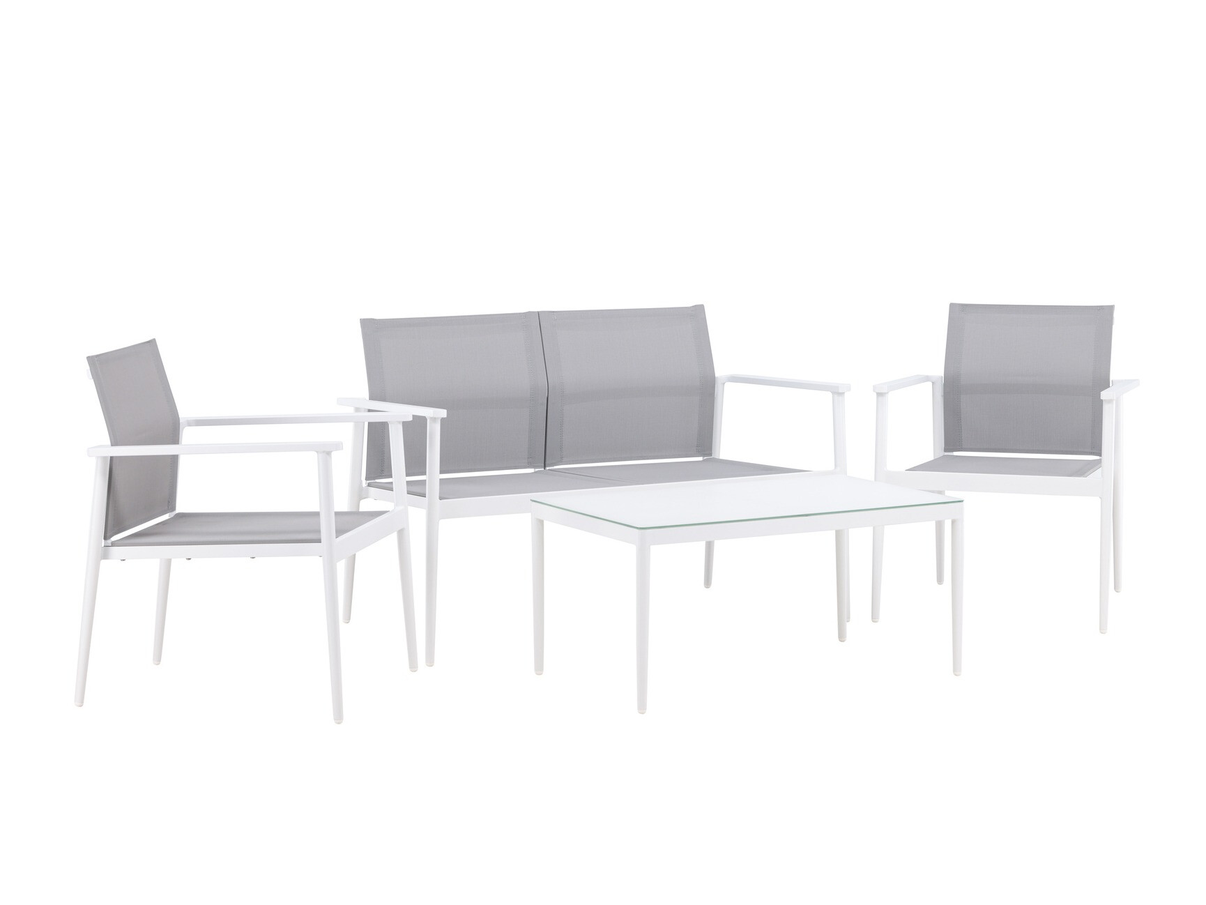 Conjunto de muebles de exterior Dallas 4632 (Blanco + Gris)