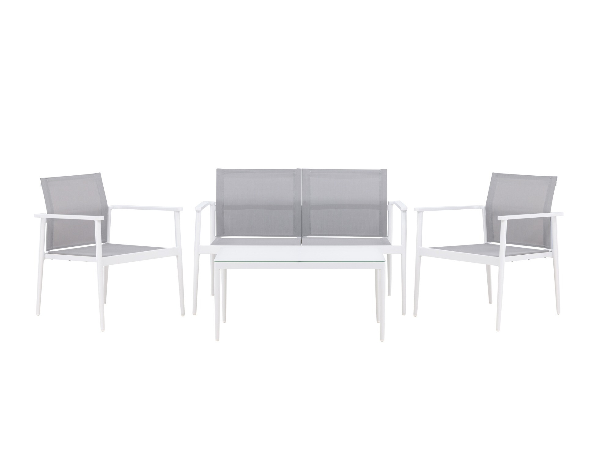 Conjunto de muebles de exterior Dallas 4632 (Blanco + Gris)