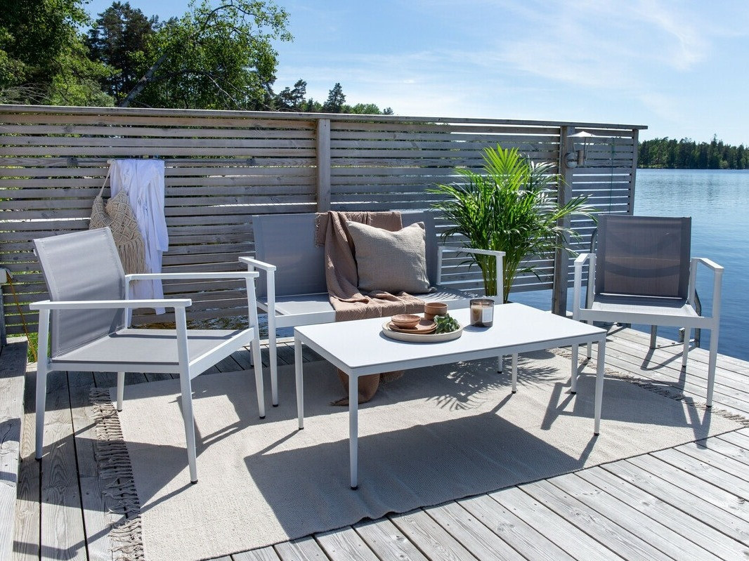 Conjunto de muebles de exterior Dallas 4632 (Blanco + Gris)