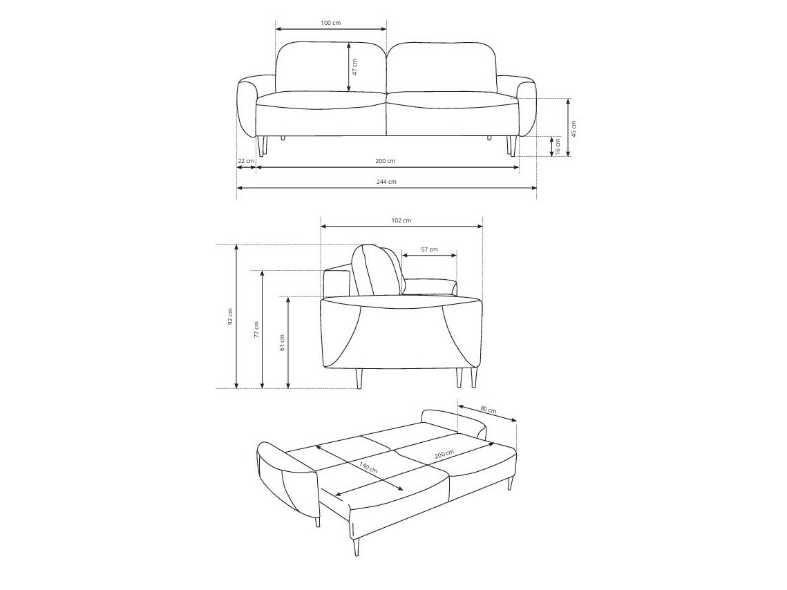 Sofá-cama Kingston 142 (Ottawa 07)