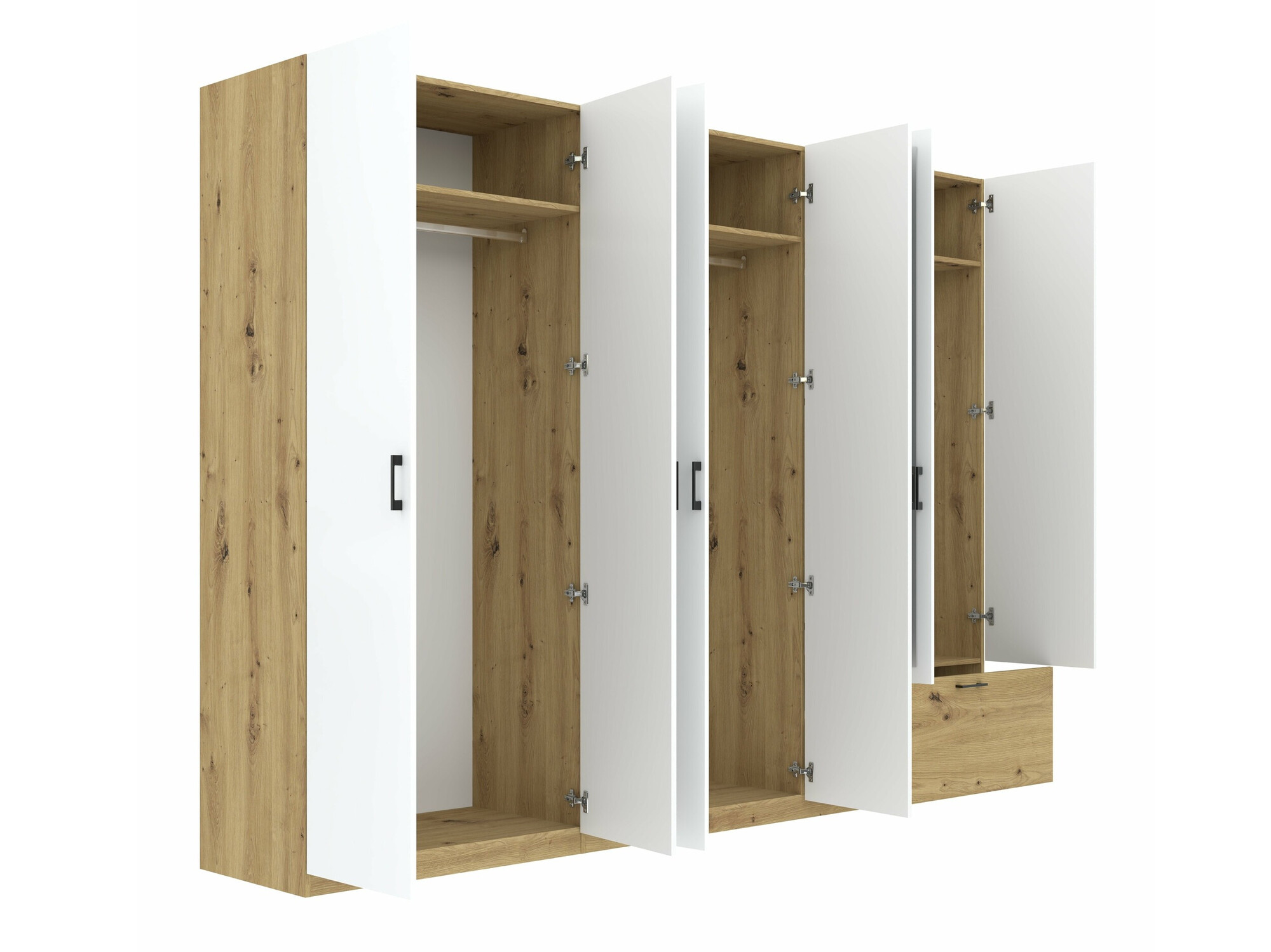 Armario Bristol 250 (Roble Artisan + Blanco)