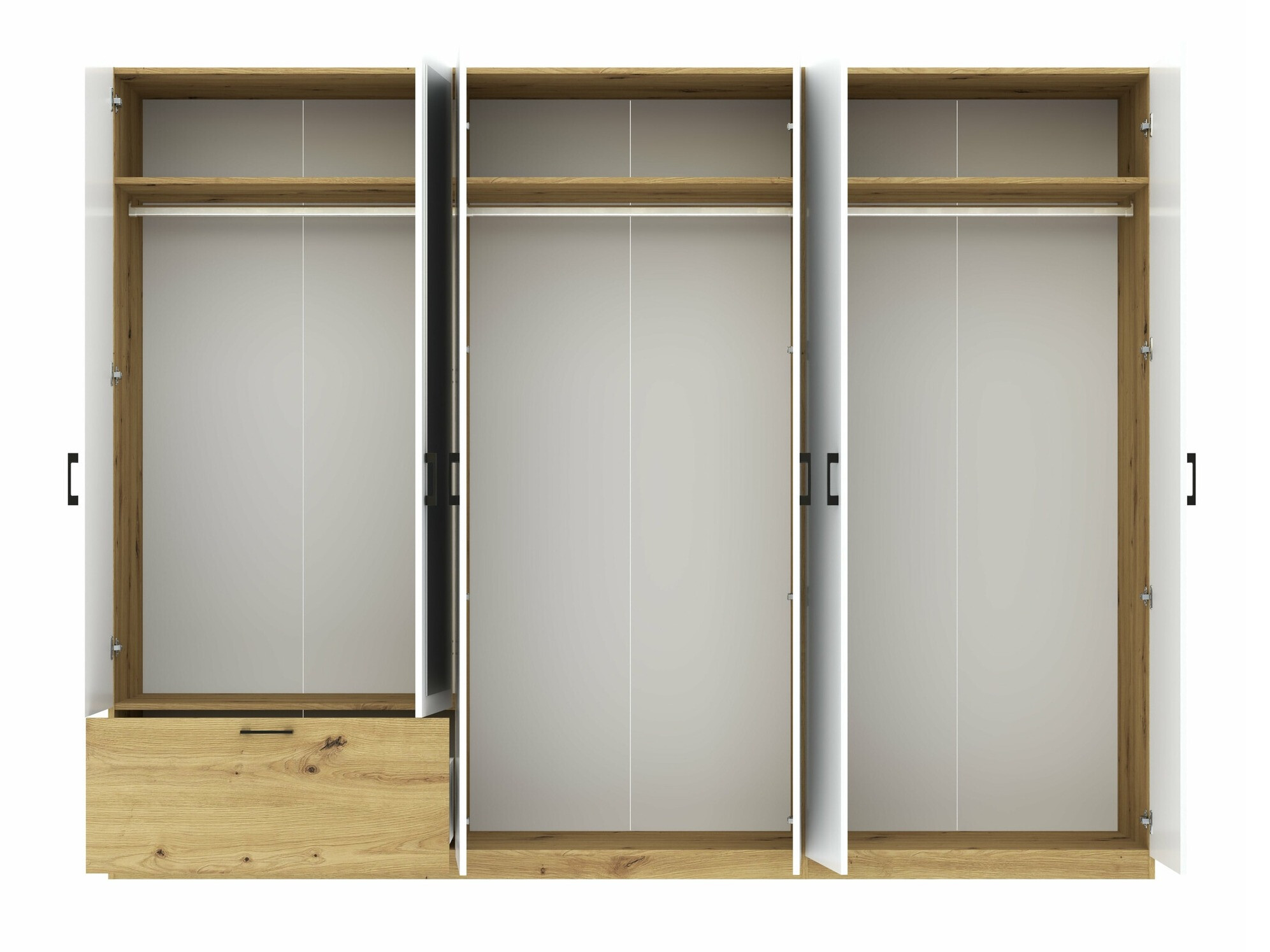 Armario Bristol 250 (Roble Artisan + Blanco)