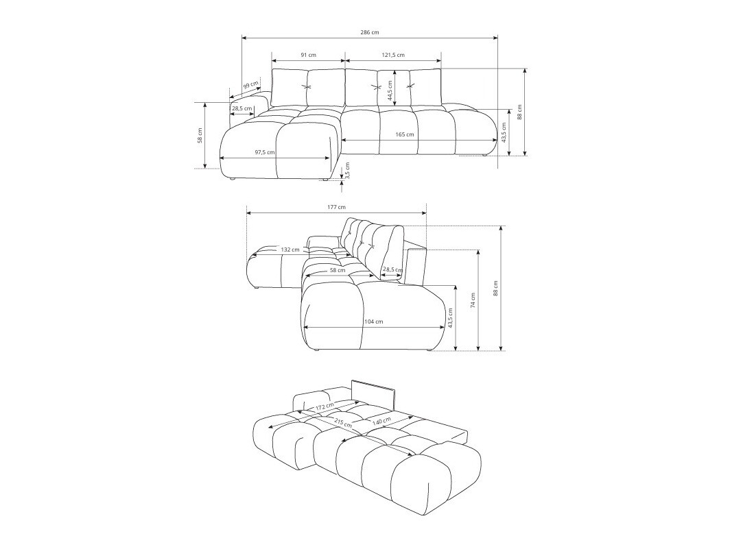 Sofá rinconero Kingston 156 (Curio 60)