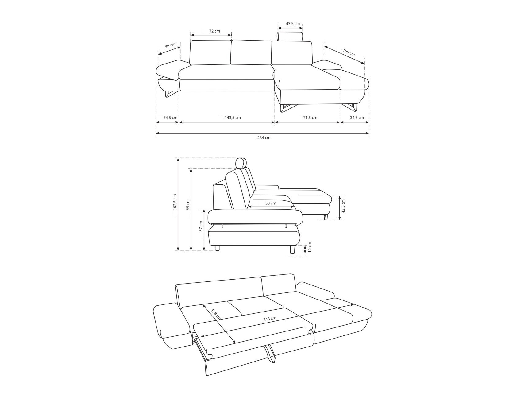 Sofá rinconero Kingston 161 (Avra 18)